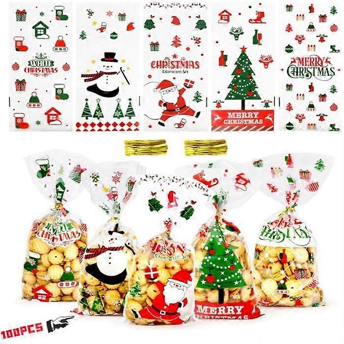 Cookie Bags - ZGEER - 100pcs - Transparent - Non-toxic - Christmas Decorated