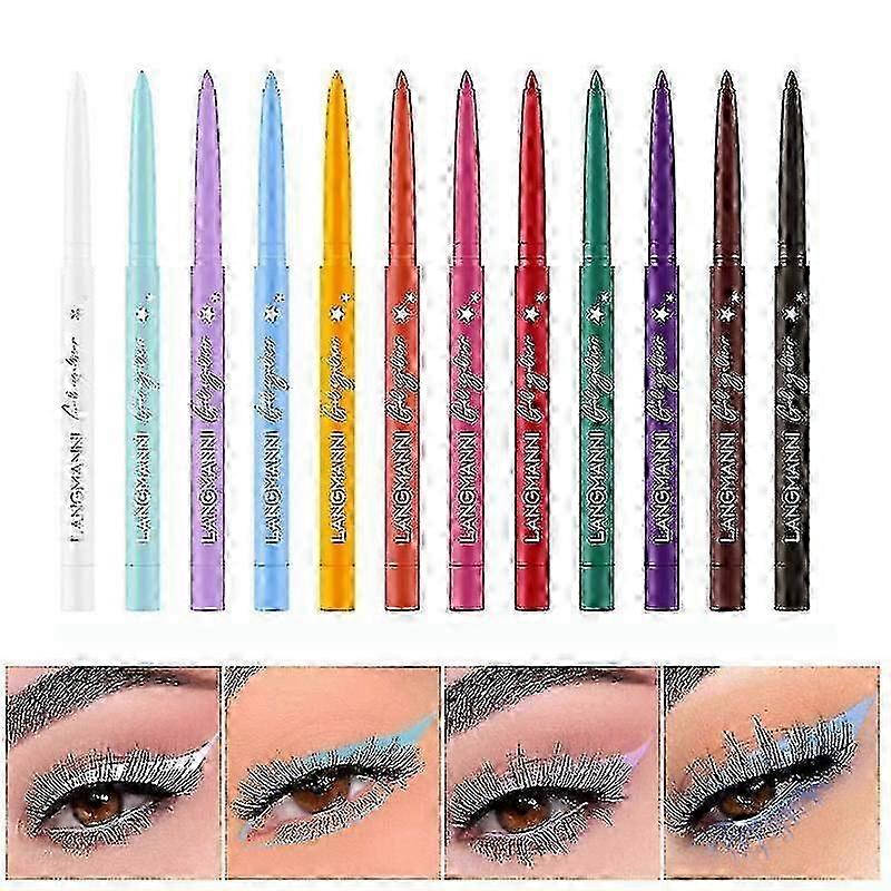 2025 12 Matte Eyeliner Set Maquillage des yeux à séchage rapide et sans bavures