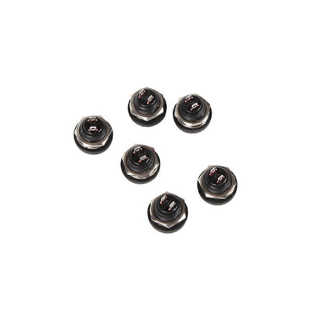 Waterproof Momentary Reset Switch for Car Boat Use 6Pcs Push Button Black