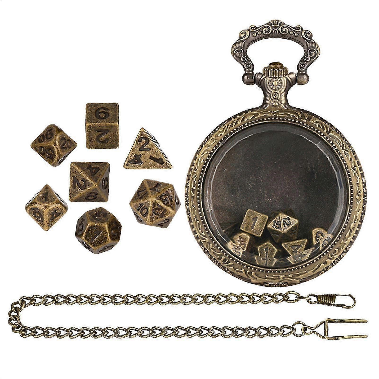Dice Set with Pocket Watch Case, Entertainment Dice for Table Games