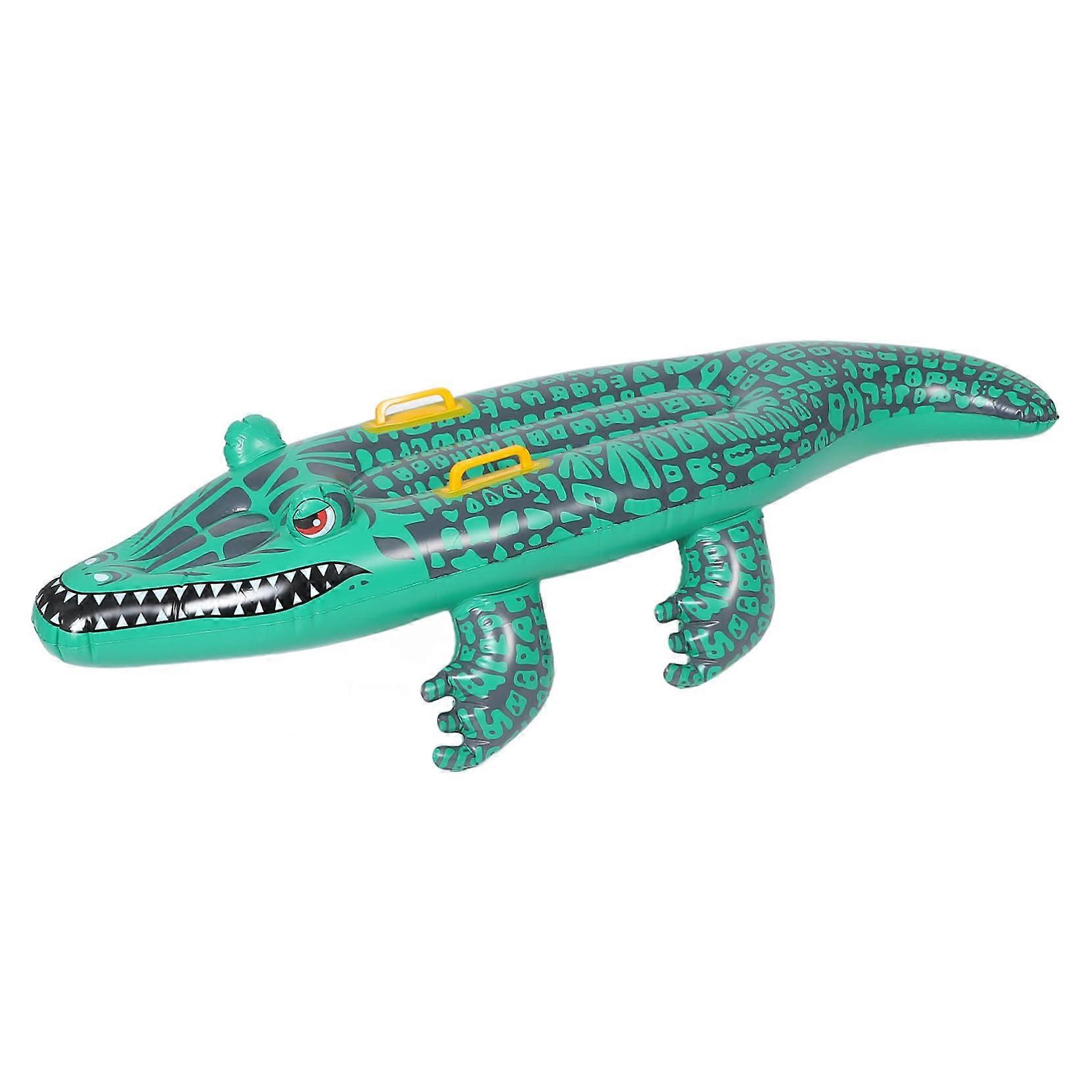 Inflatable Alligator Pool Float Portable Body Board Leakproof Surfboard Green Design Quick Inflate Valve