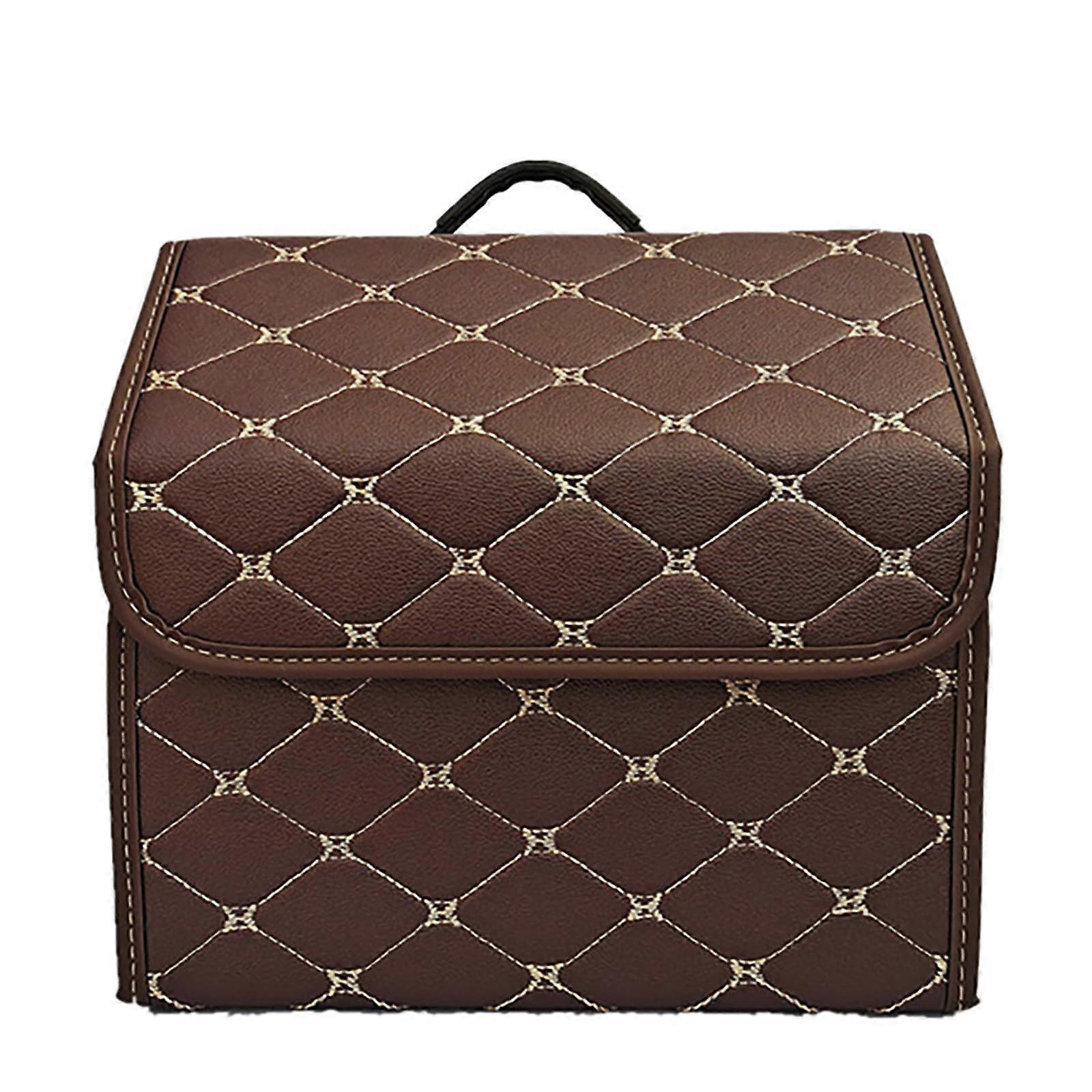 Car Boot Organiser For Toyota Vanguard 20072013, 30x30x30 Cm Leather Waterproof Foldable Interior Declutter Boot Box