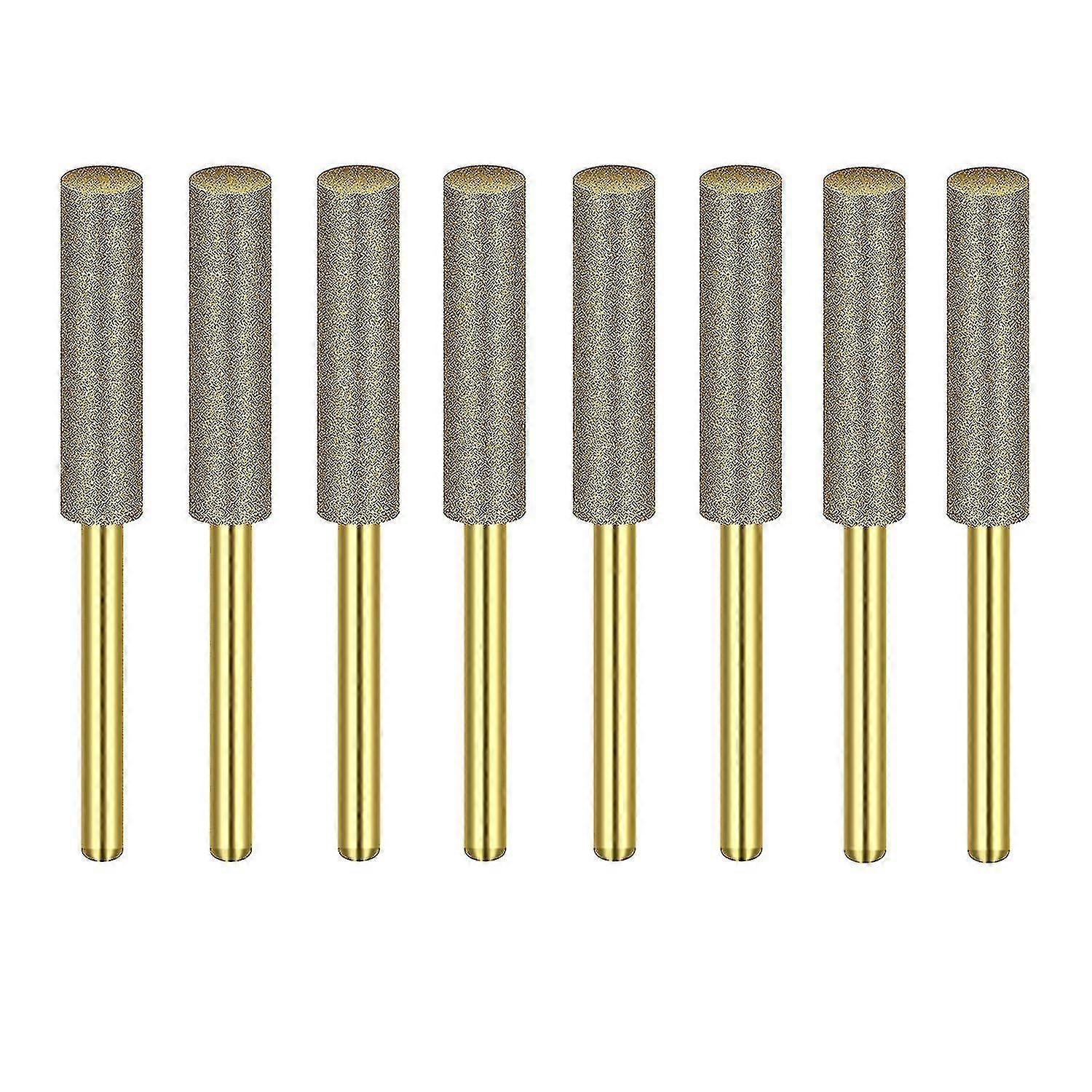 8pcs Diamond Chainsaw Sharpener Stone File with High Hardness Wheels 3/8