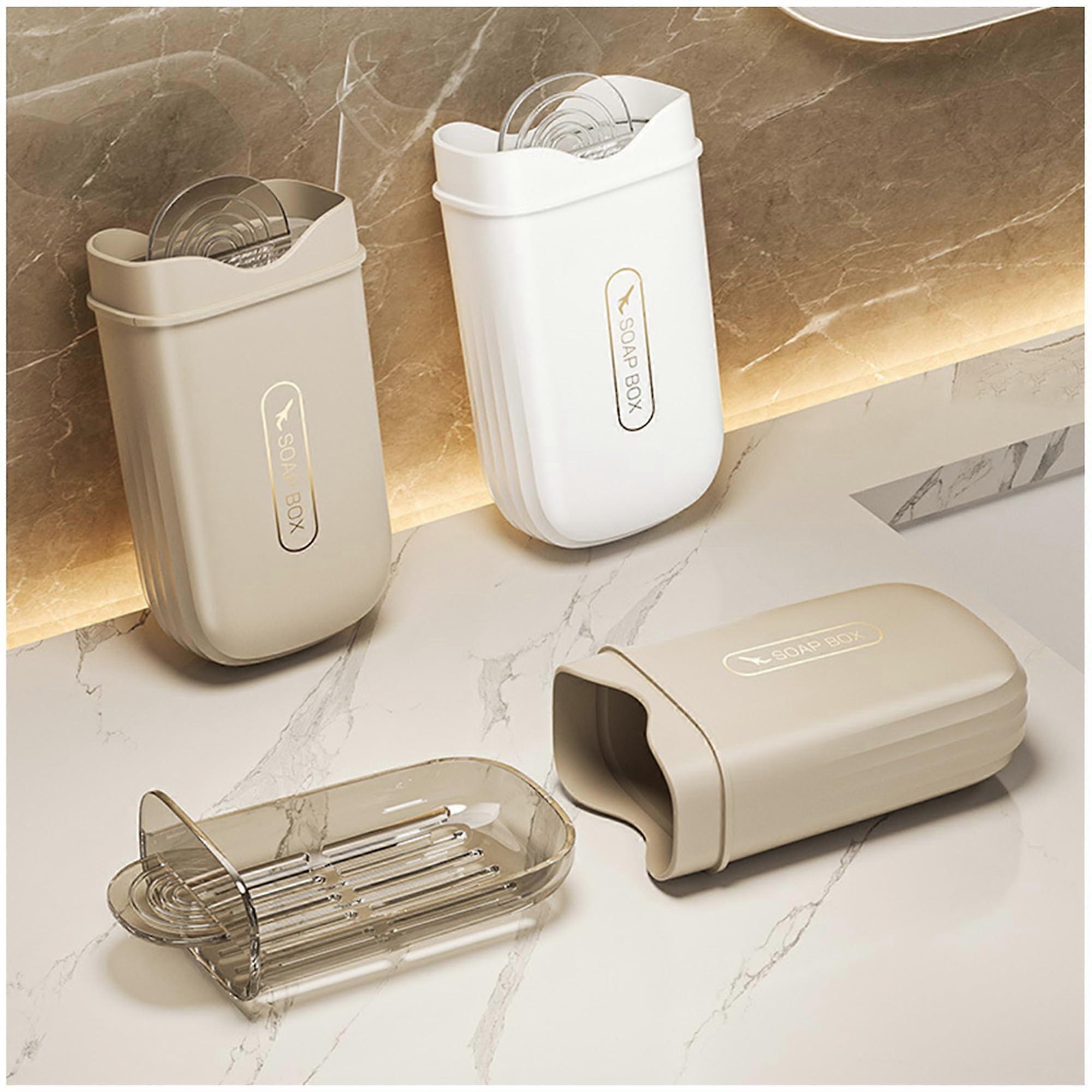 Travel Soap Container 2Piece Set Plastic Leakproof Portable Soap Holder For Camping Hiking Travel Gym Business Trips