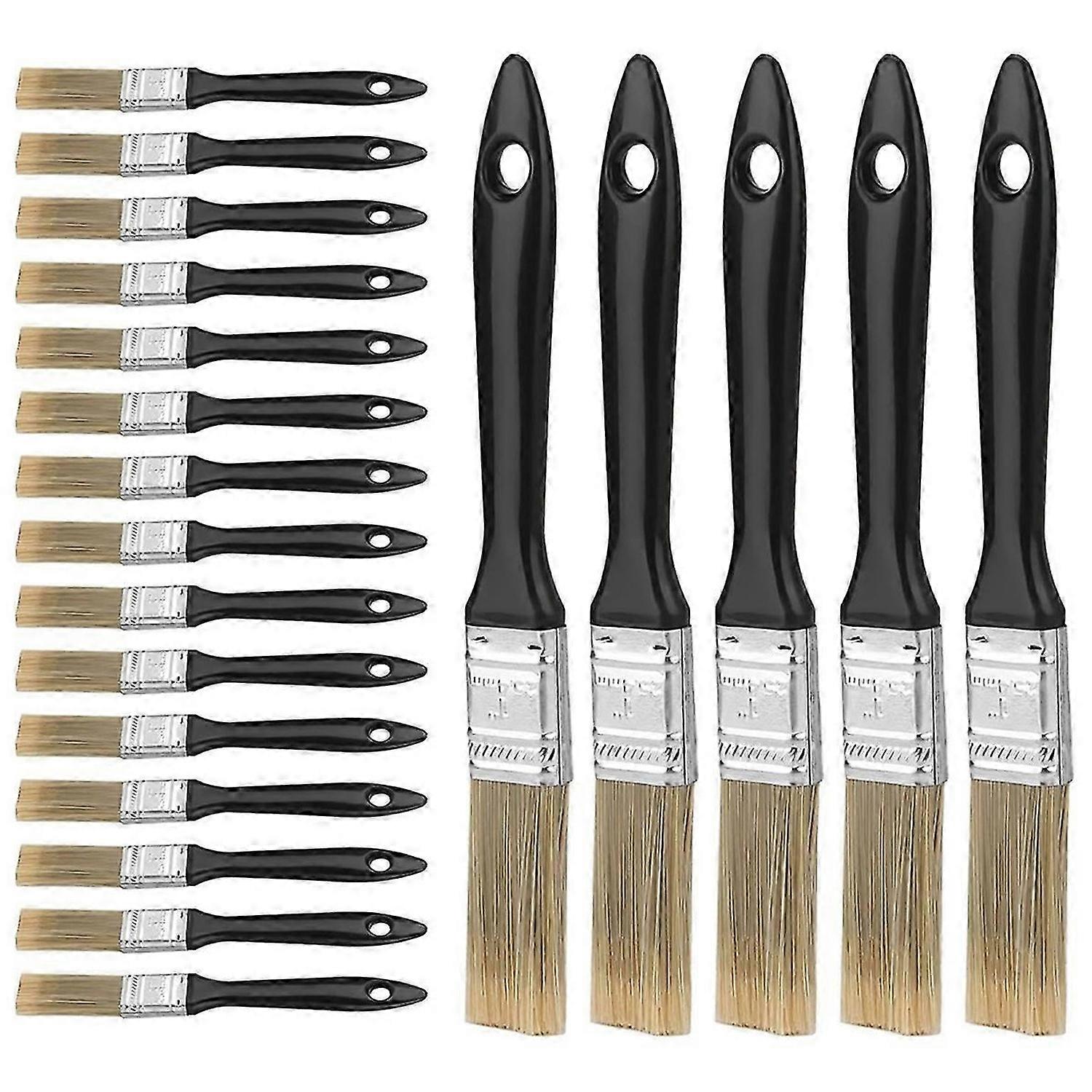 20 Pieces 1 Inch Paint Brushes with Handled Plastic Handles