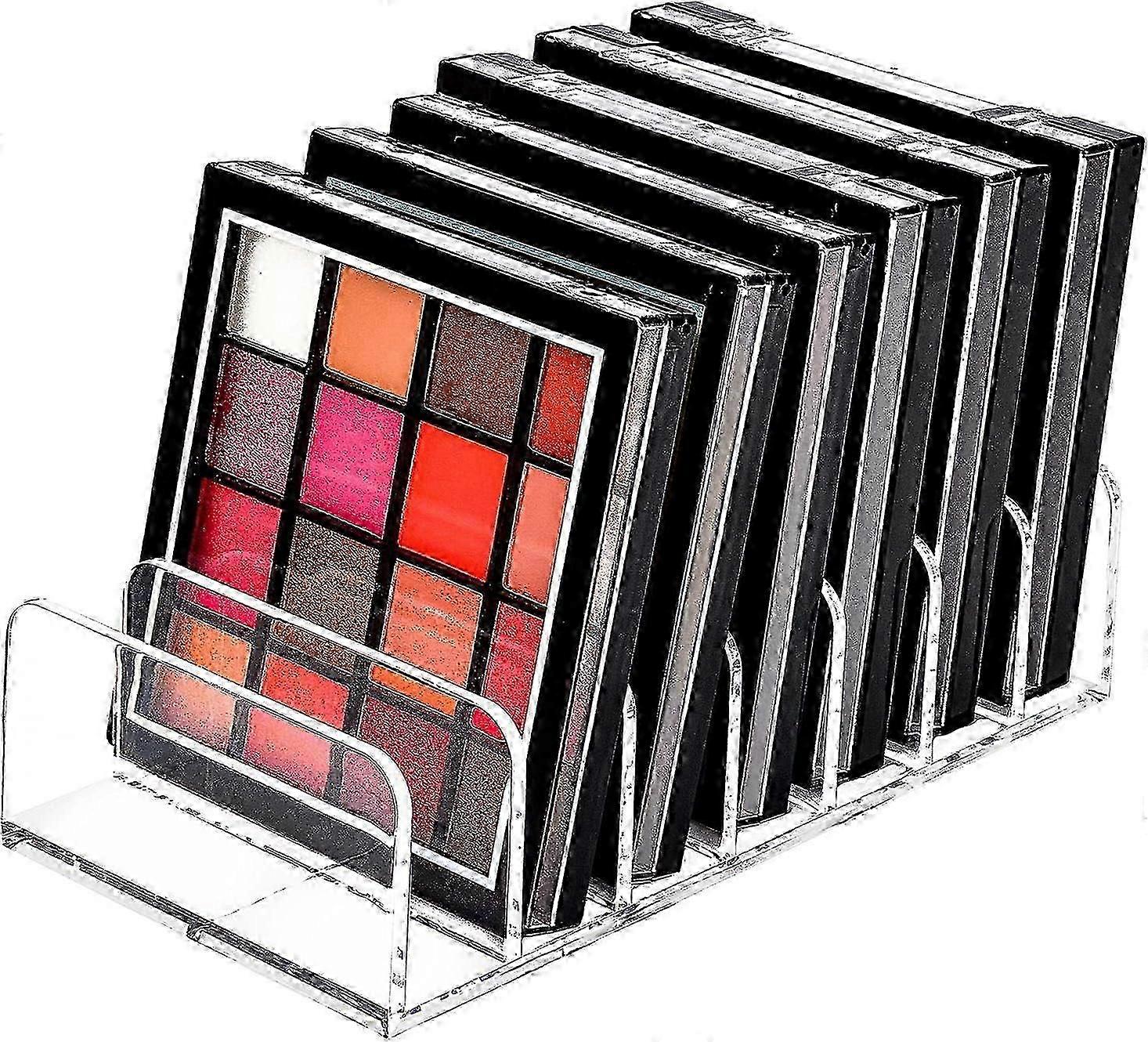7-Compartment Transparent Makeup Palette Storage Box