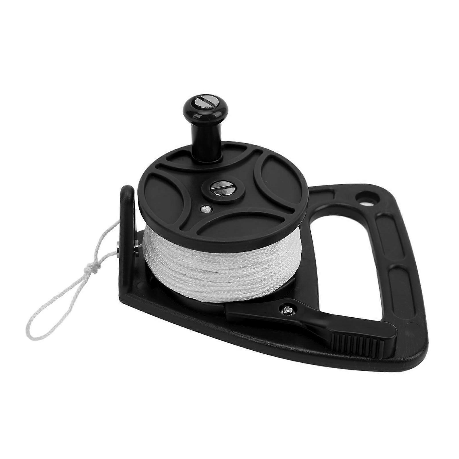 150ft Scuba Diving Reel Spool with Thumb Stopper for Safety Underwater Diving SnorkelingBlack and White