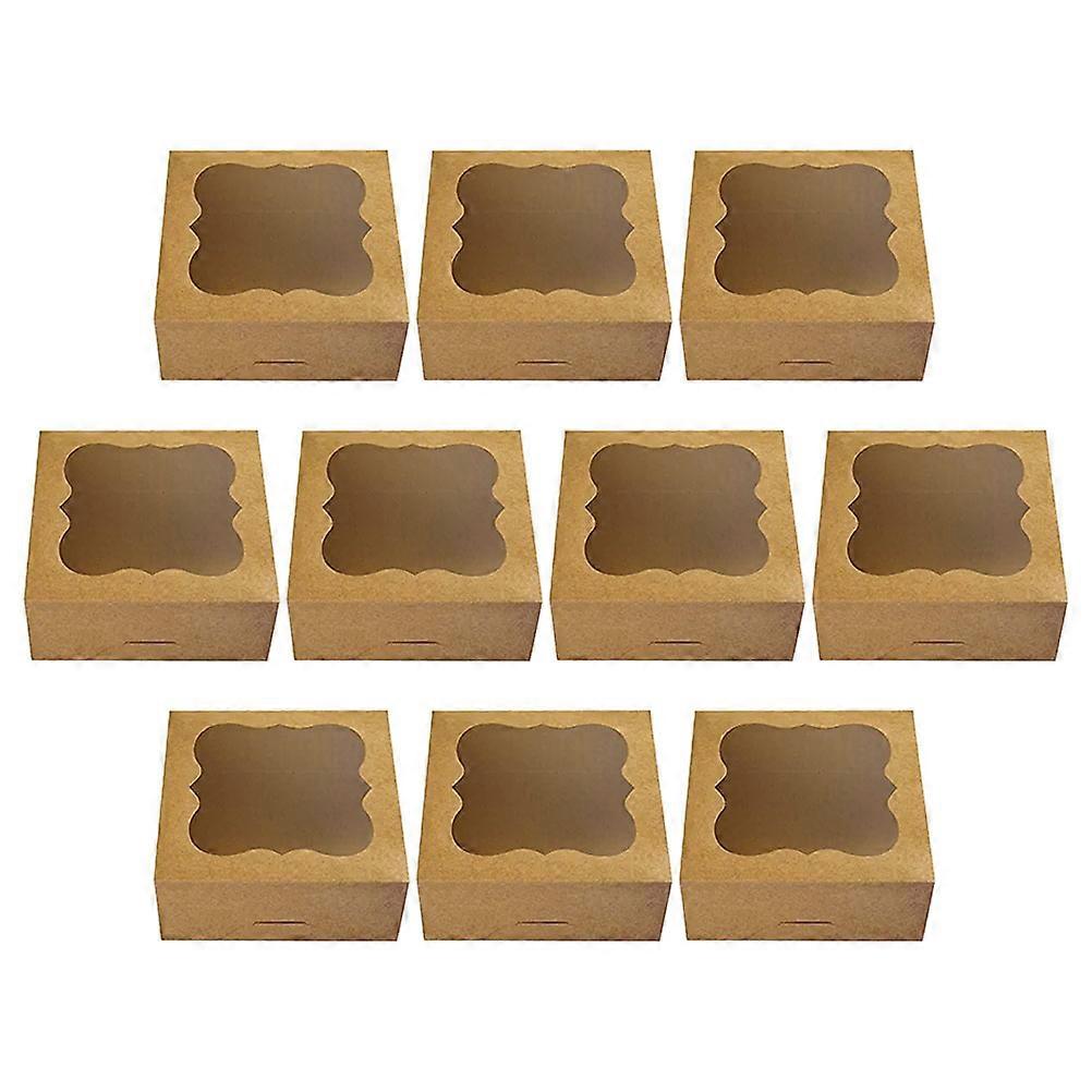 Kraft Baking Box Cake Boxes for Cookie Storage 40Pcs with Window