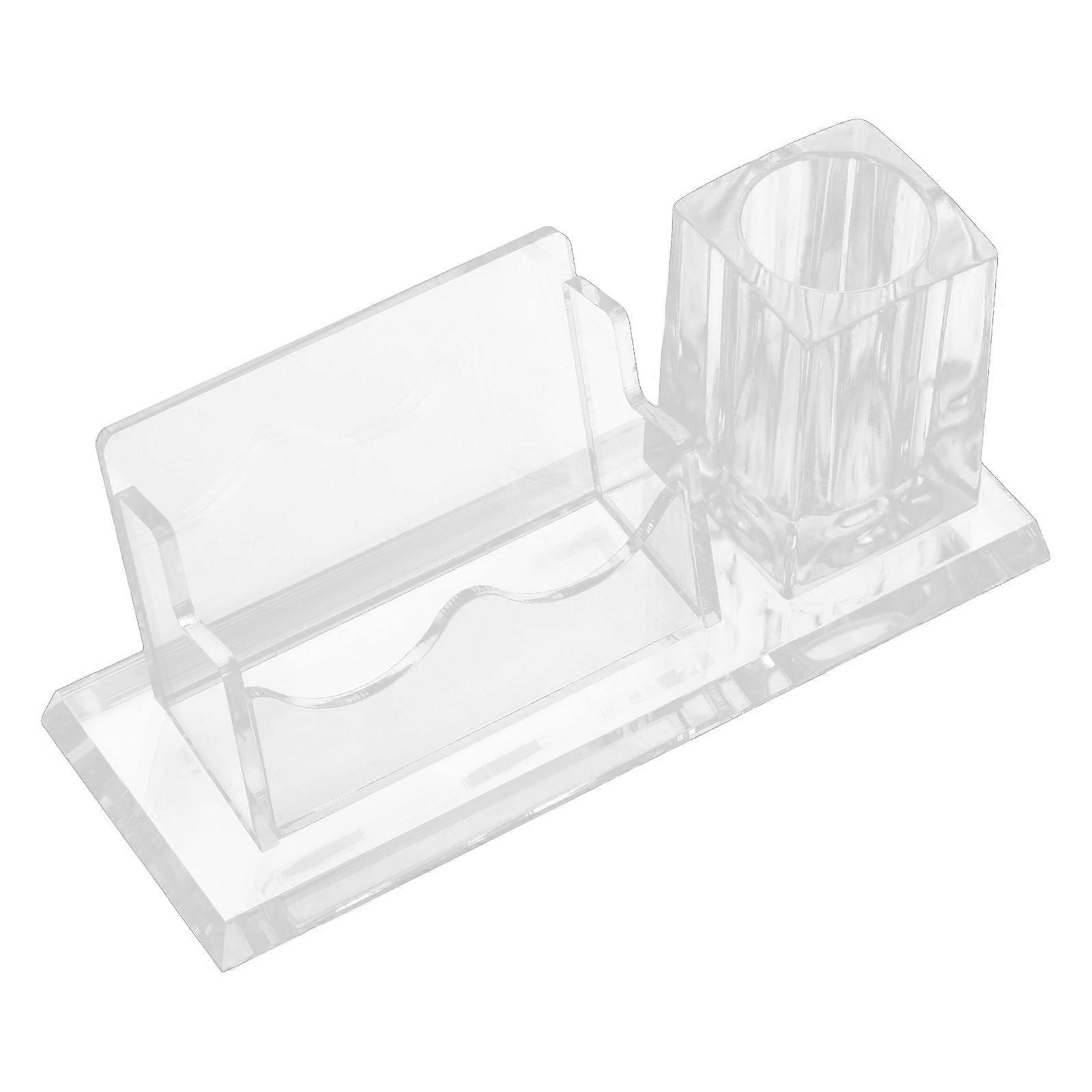 Business Card Holder Acrylic Box for Storage 3Pcs Transparent Display