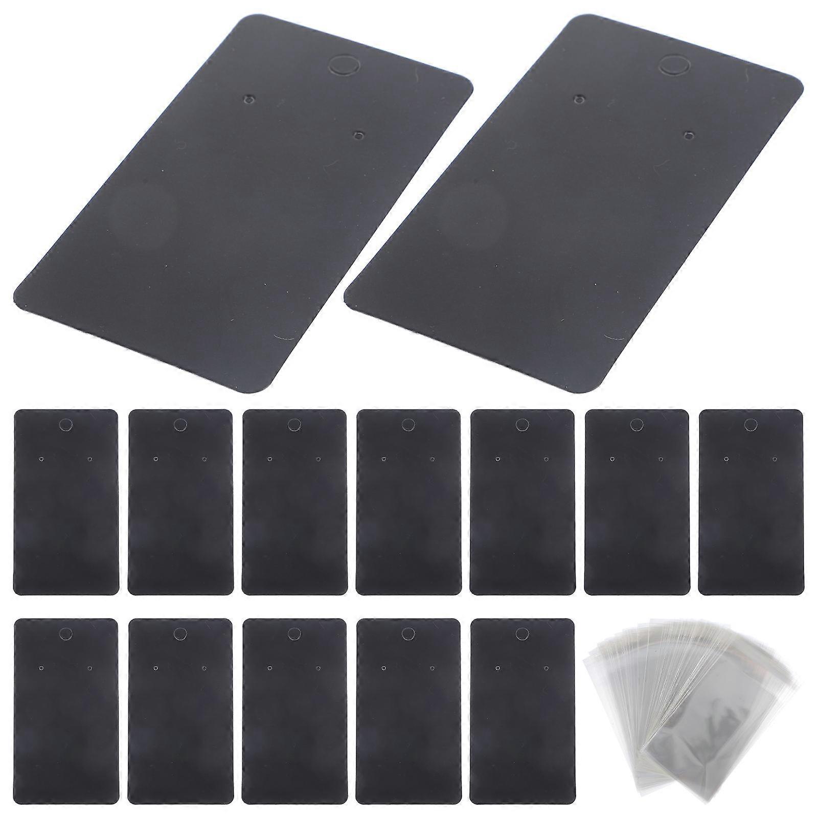 Earring Holder Cards Black Silicone Paperboard for Storage 4Sets