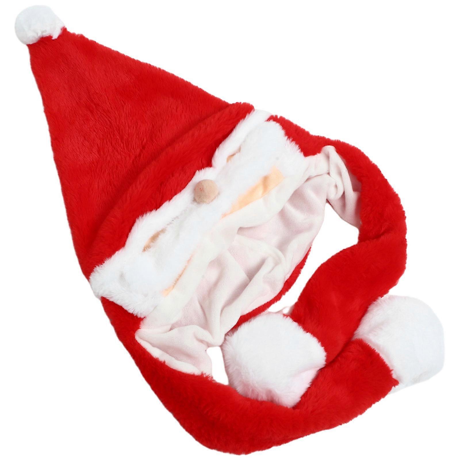 Winter Plush Hat Santa Claus Shape Hat Red Polyester Party Prop 1Pcs