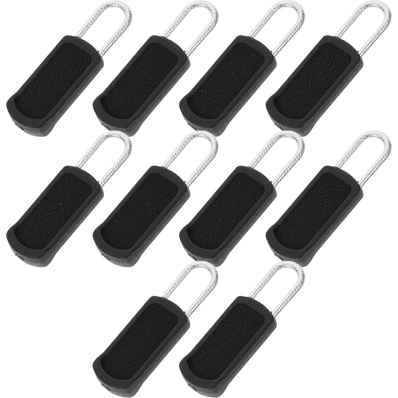 Metal Zipper Pull Replacement for Repairing 10Pcs Durable Black Pull Tabs