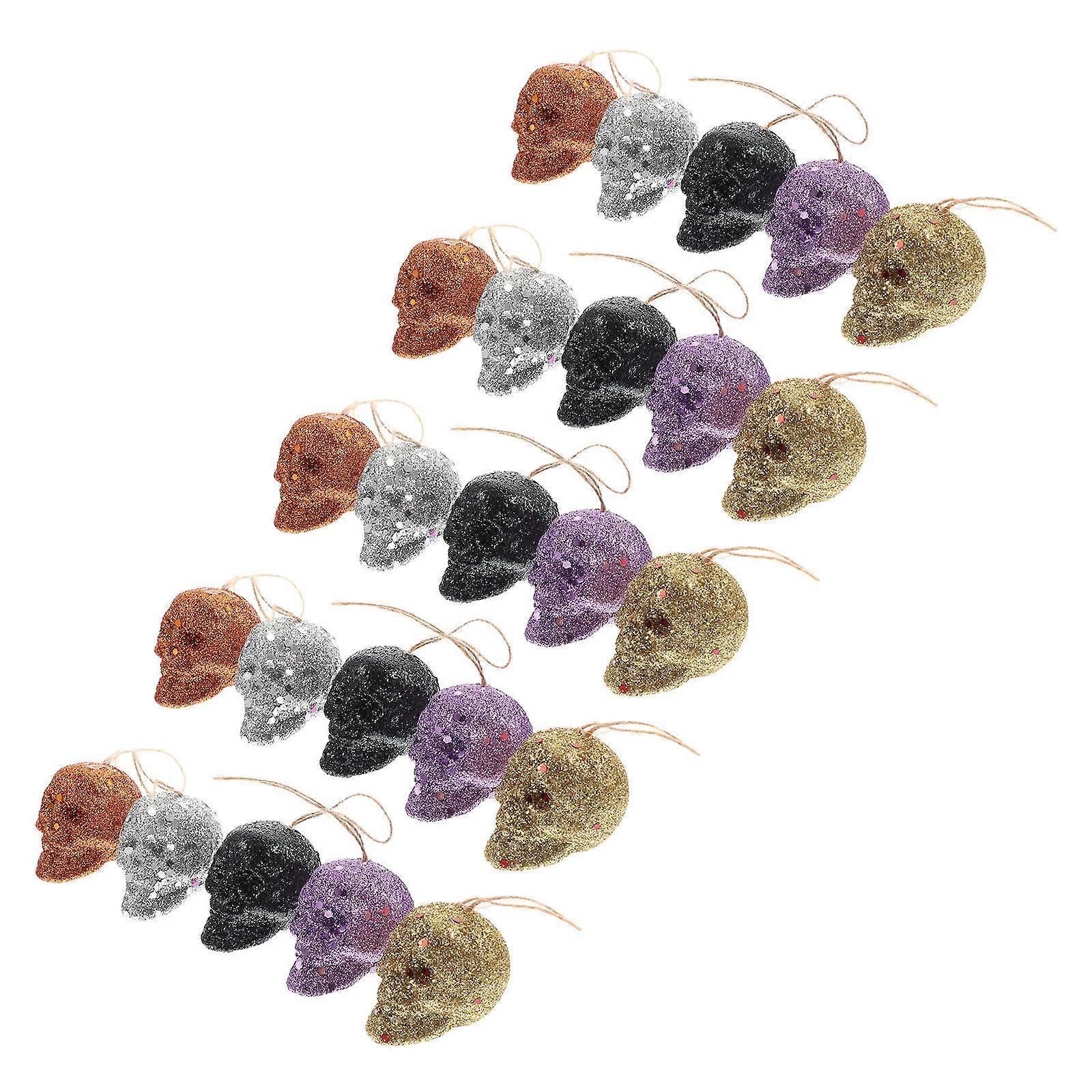 Halloween Foams Skull Pendant Miniature Skulls for Decoration 25Pcs