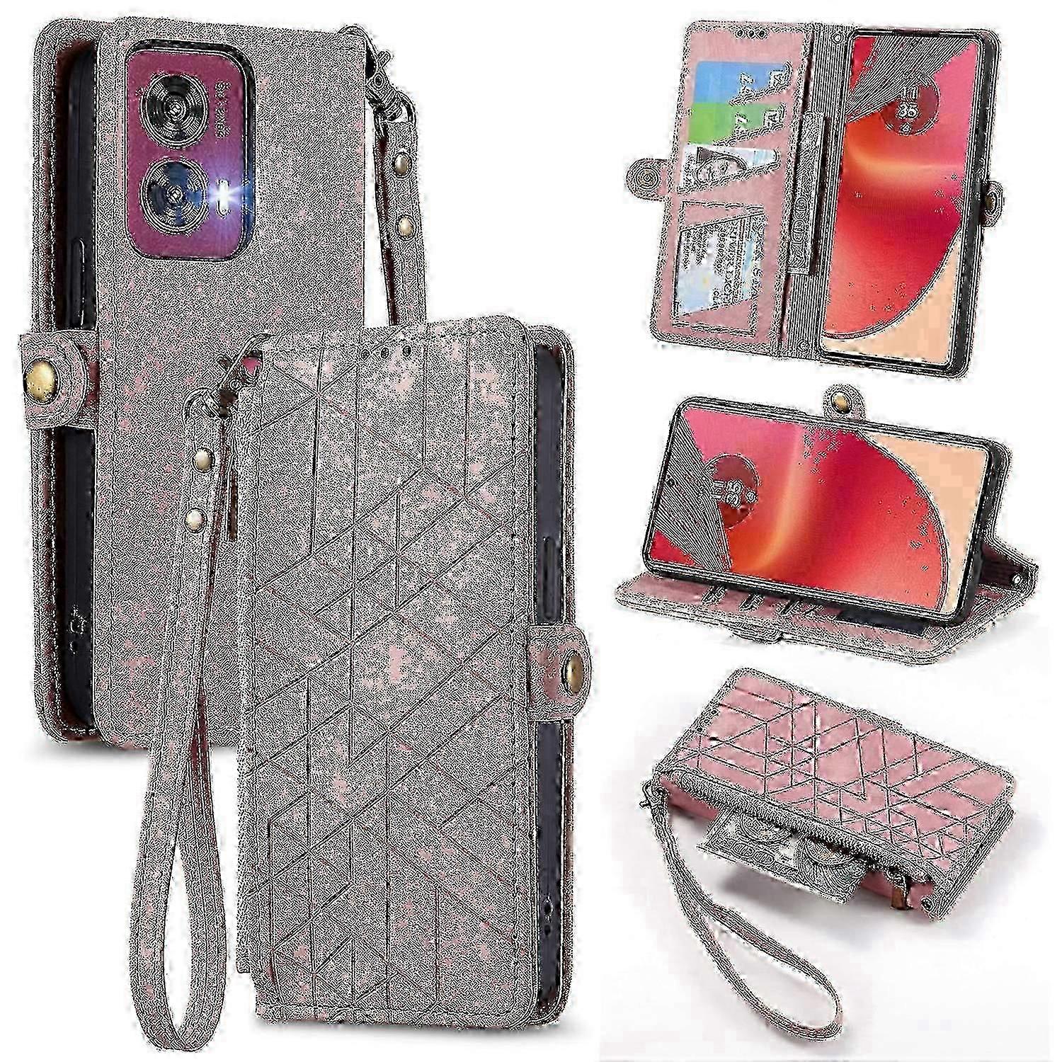 For 50 5g Case Zipper Wallet Pu Geometry Phone Cover