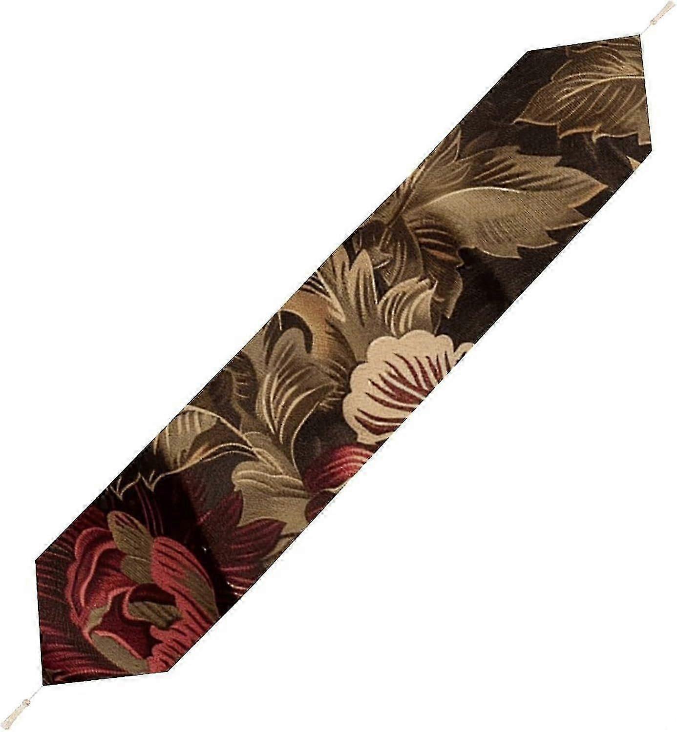 Burgundy and Brown Table Runner, Seasonal Kitchen Dining Table Runner, Party