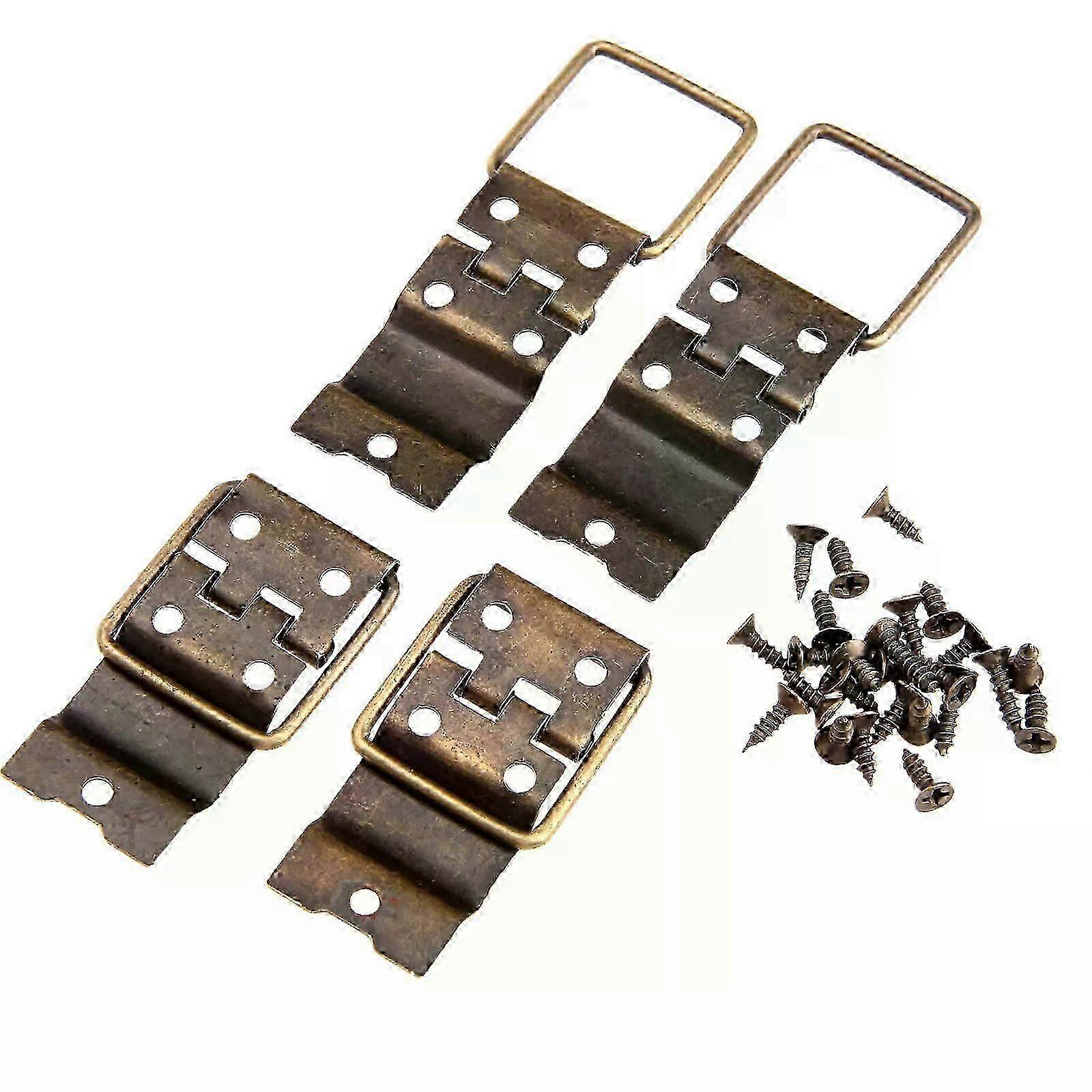 4Pcs Antique Furniture Cabinet Door Hinges Drawer Jewellery Box Hinge Printing Packaging Jewelry Box DIY Accessories 38x21mm