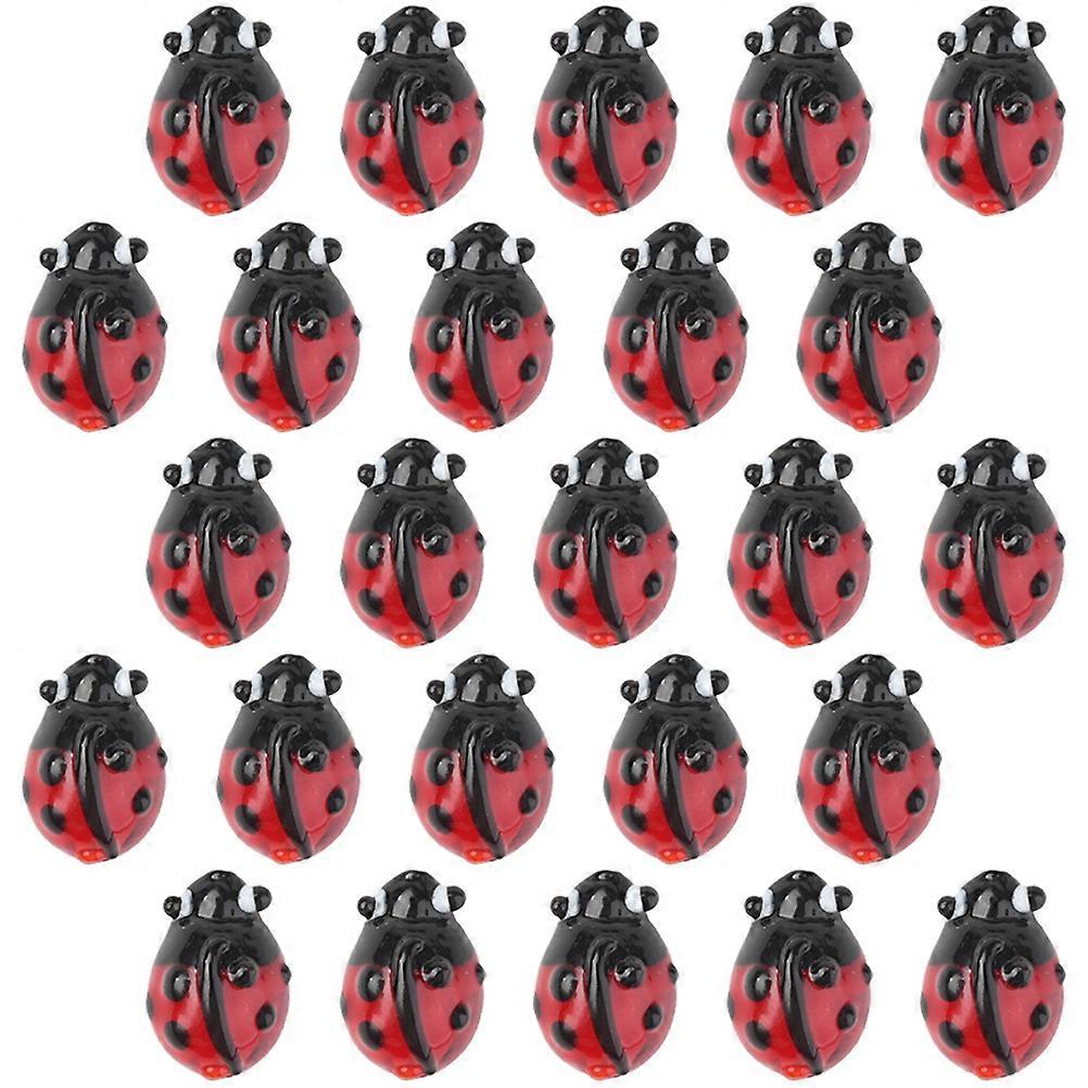 Ladybug Beads 50Pcs Vibrant Decorative Accessories For Handmade Crafts Occasions And Festivals