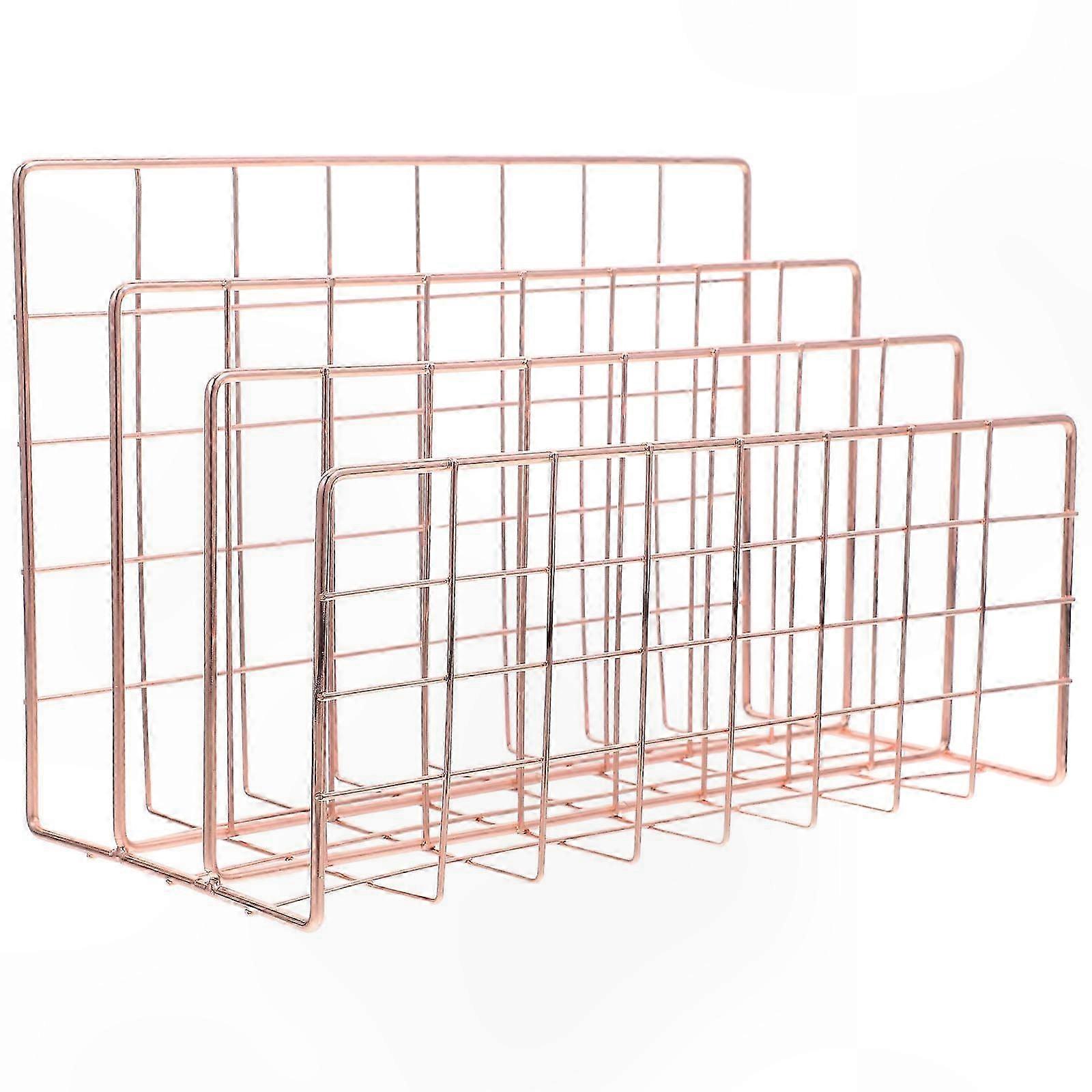 Desktop Mail Organizer - Minimalist Office Storage Rack, 9.4x6.1x4.5in File Sorter, 1 Pack