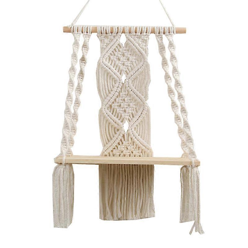 Hand-woven Tapestry Cotton Rope Wall Hanging Bohemian Shelf