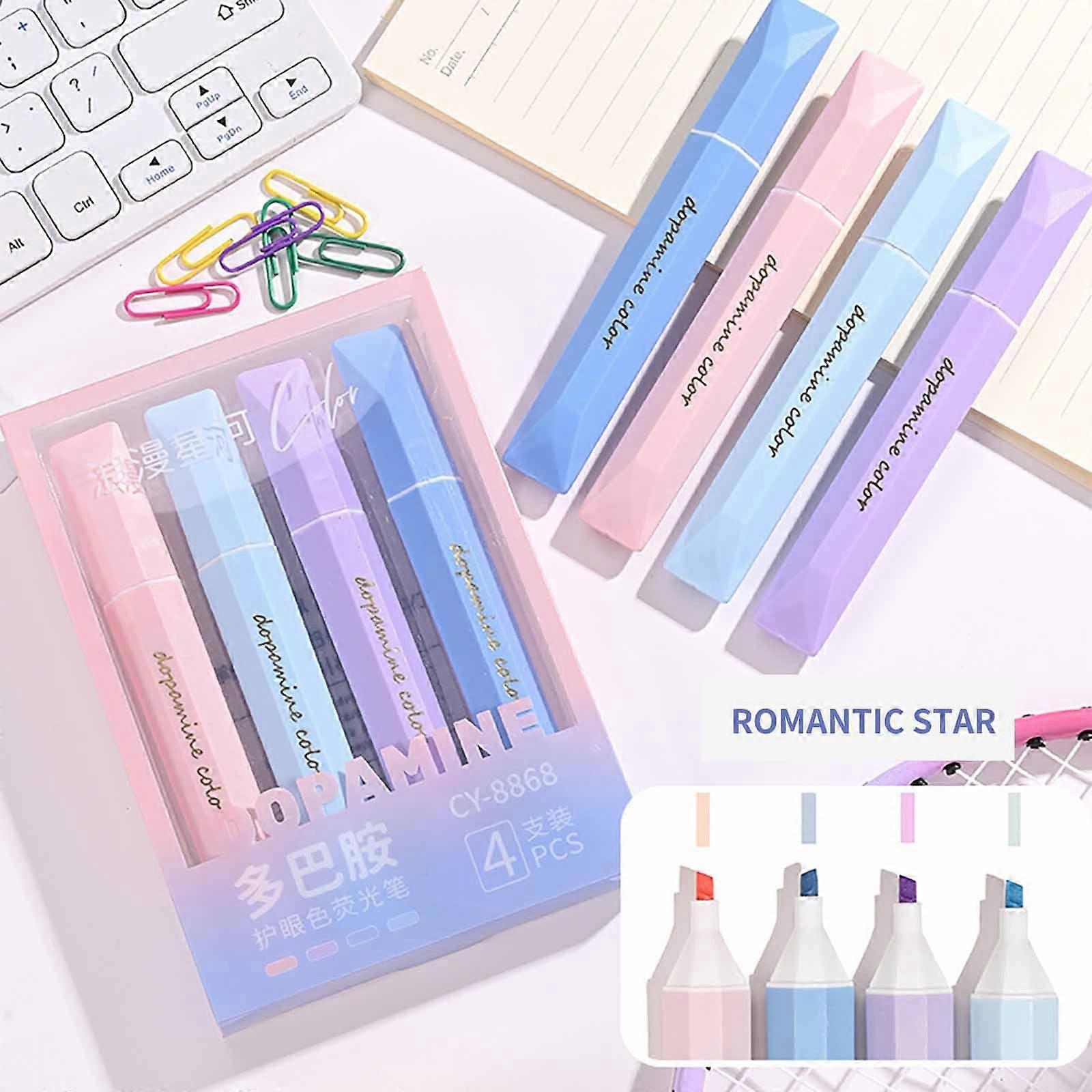 Colorful Highlighters Set - Assorted Pastel Colors, Multi-Color Marker Pens 5ml, 4 Styles Available
