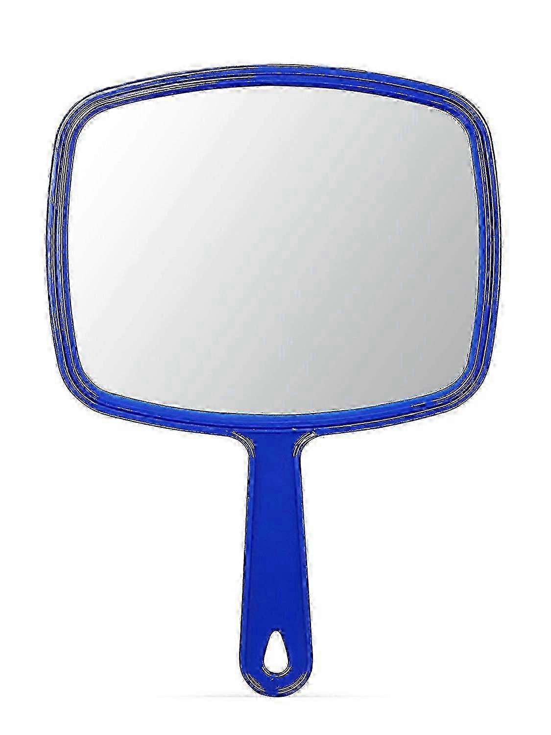 Large Blue Hand Mirror with Ergonomic Handle for Easy and Comfortable Use