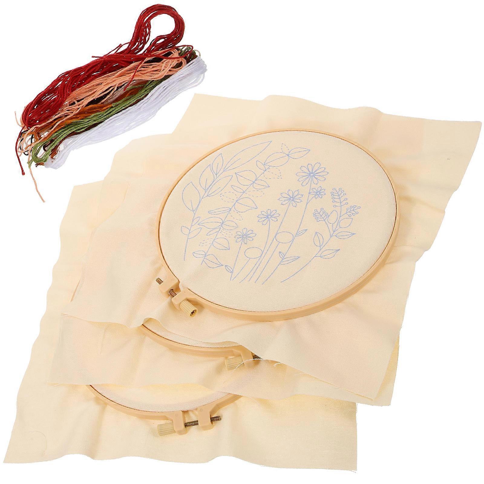 Embroidery Tools for Beginner with 3Sets Daisy Pattern Material
