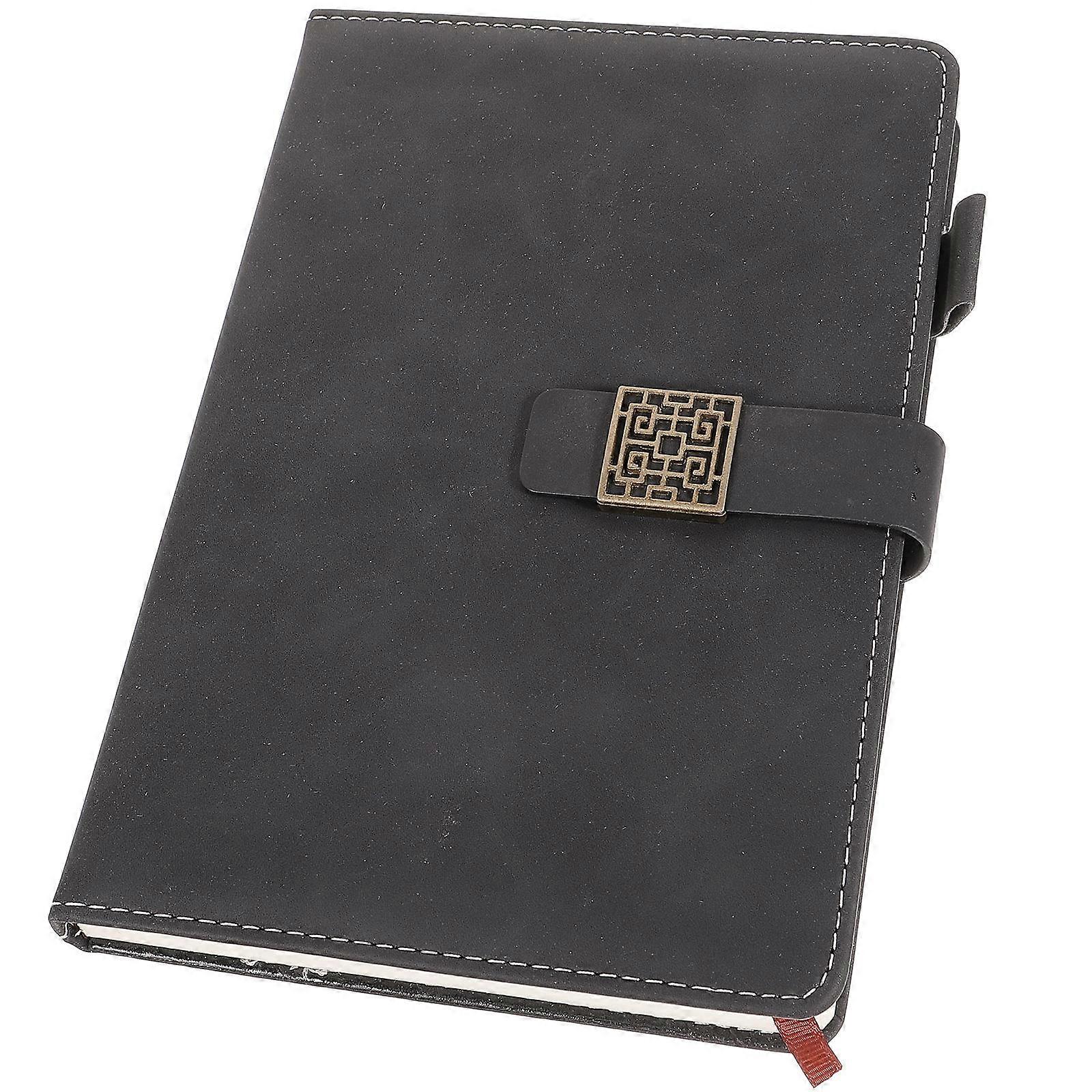 PU Business Writing Notebook Black for Use 2Pcs Notepad