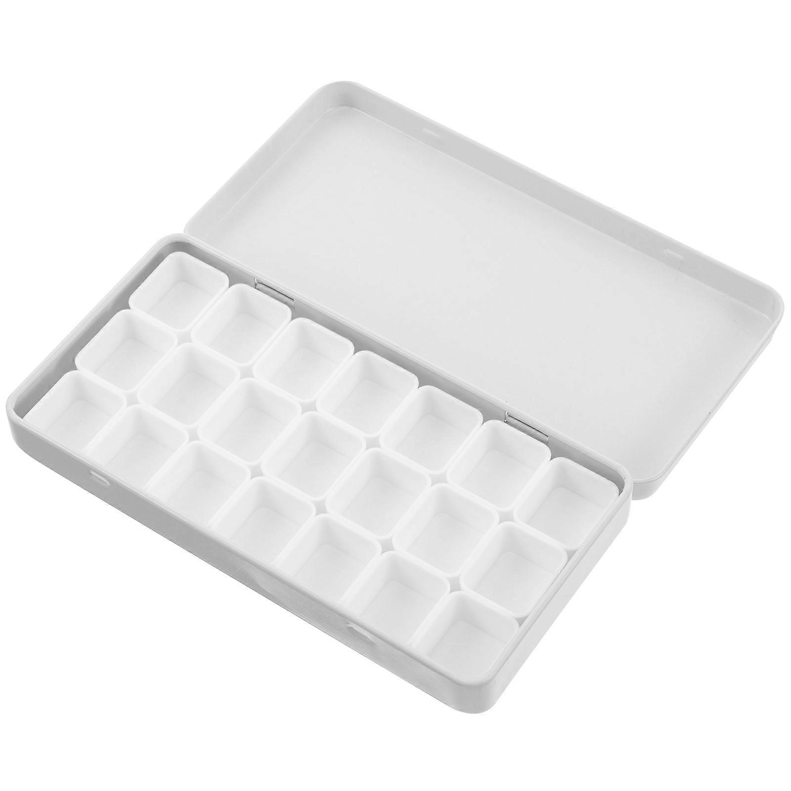 Pigment Storage Box Metal Case for Storage 3Sets White Watercolor Holder