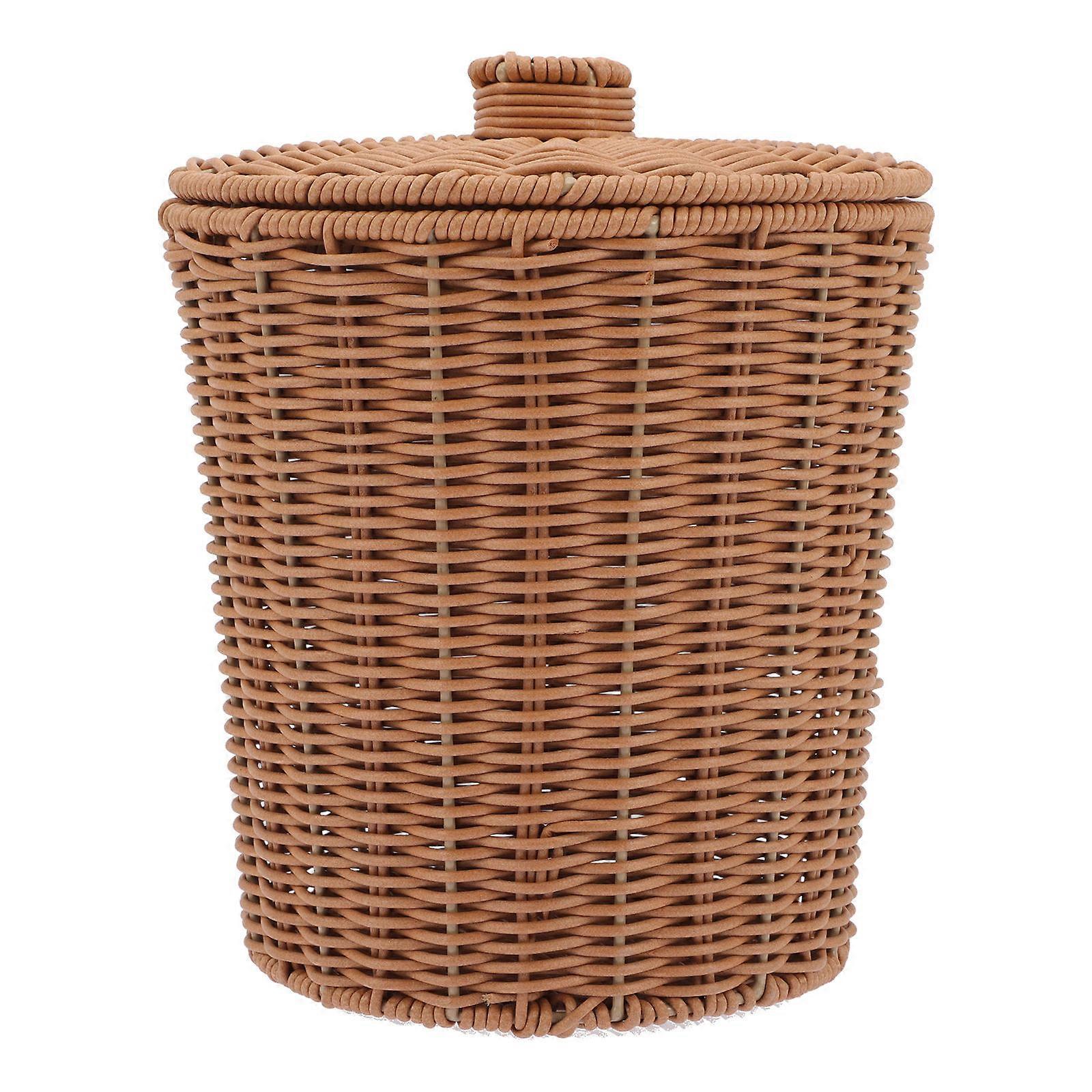 Woven Storage Basket Household Simulation Rattan Bucket for Storage Use