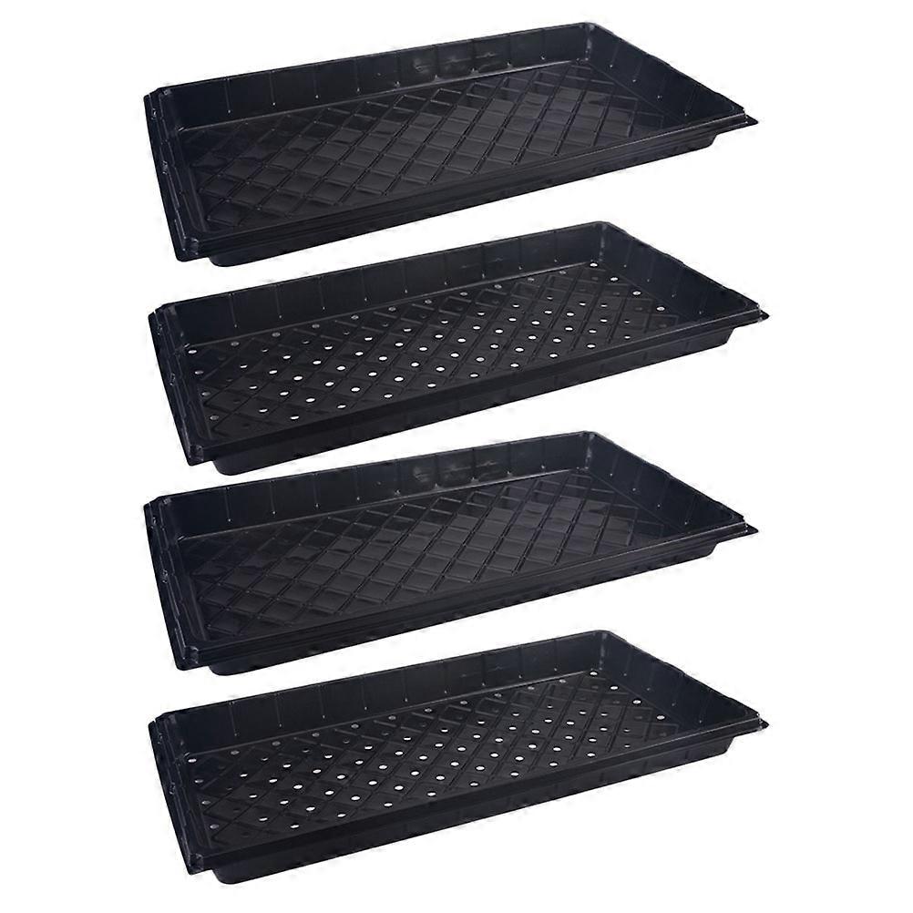 Flowerpot Base Tray Plastic for Supporting Flowerpot 4Pcs Thickened Black