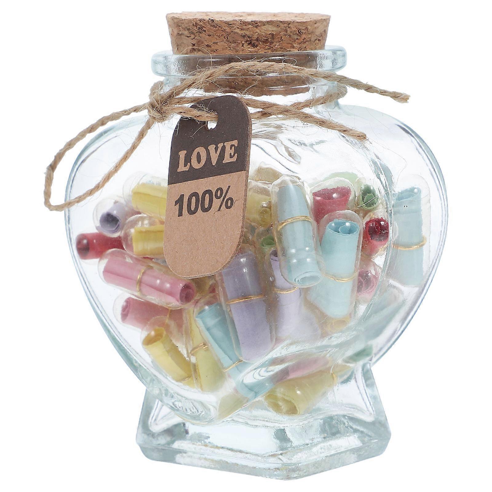 Cute Heart Shape Message Storage Bottles For Couples Ideal Gift For Valentine'S Day Christmas With Unique Design 4 Sets