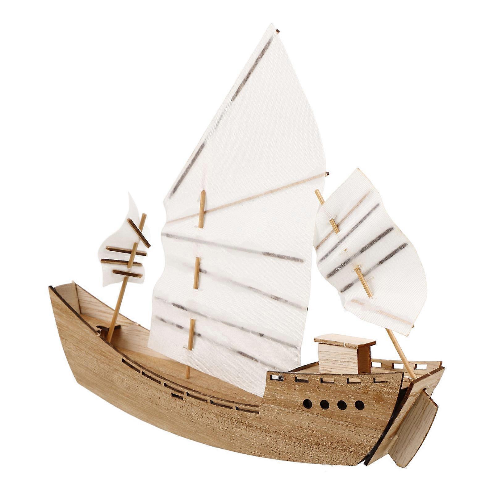 Assorted Color Wooden Sailboat Model for DIY Building Decor