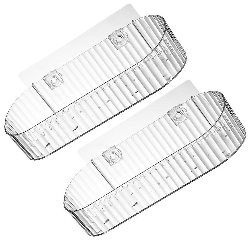 Wall Mounted Bathroom Shelf Organizer for Storage 8Pcs Transparent Holder