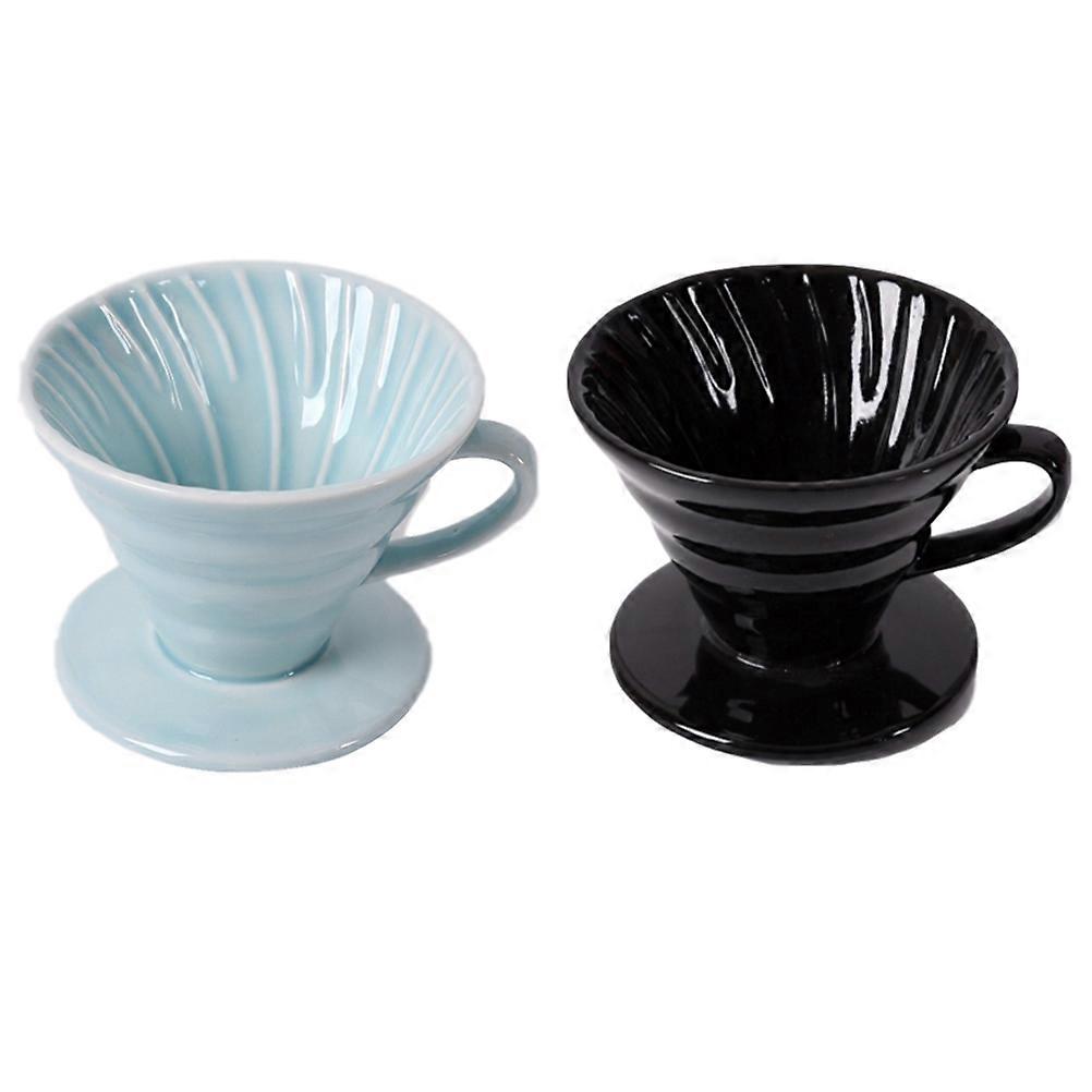 Handmade Coffee Maker Ceramic Filter Cup Fine Mouth Design For Office And Home 3Pcs Set