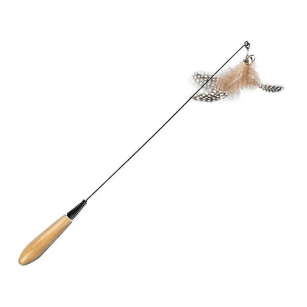 Khaki Cat Teaser Wand 4Pcs -Resistant Cat Toy Accessory