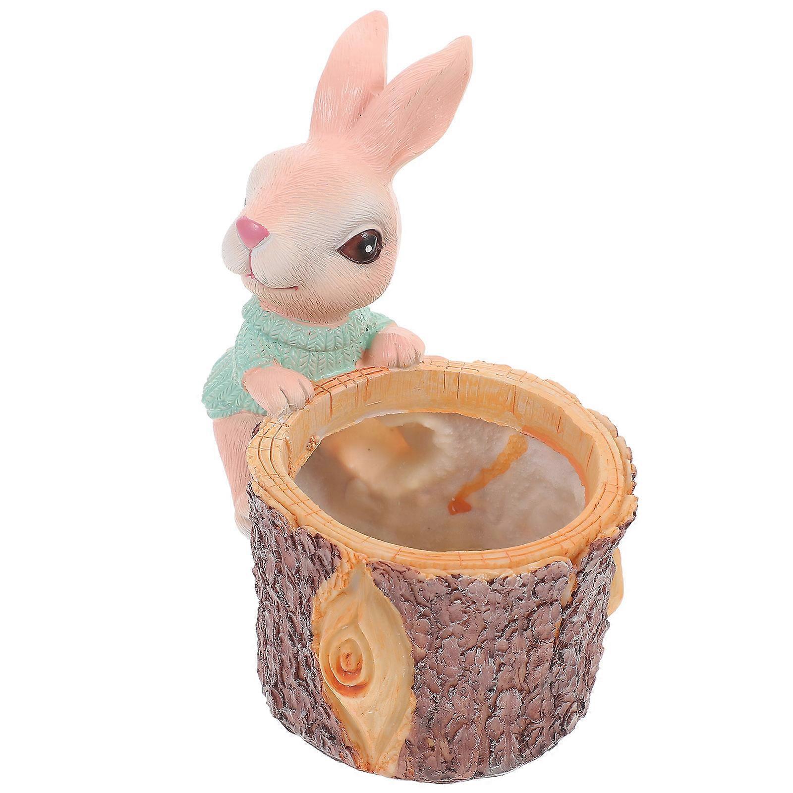 Succulent Plant Pot Resin Rabbit Style for Indoor Use 2Pcs