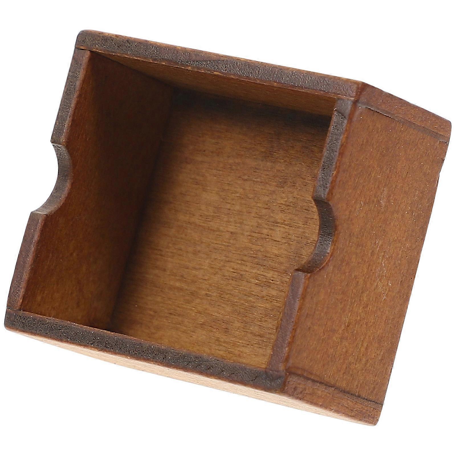 Mini House Accessories 2Pcs Doll House Storage Bin Light Brown Rectangular Decorative Toy Model for Children