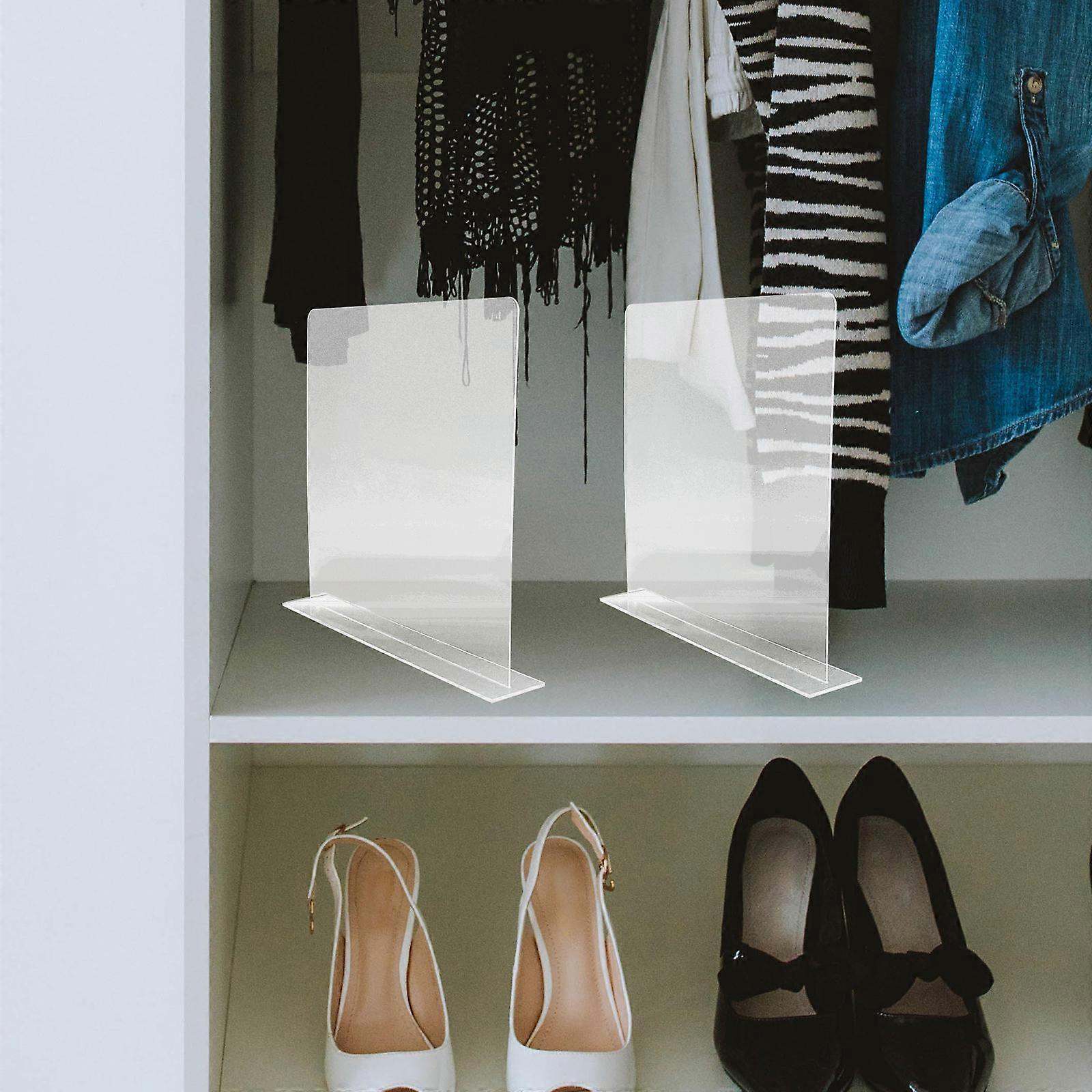 Transparent Acrylic Closet Separator 5Pcs Ideal For Closet Shelf Organization 29X27CM Storage Optimization Aid