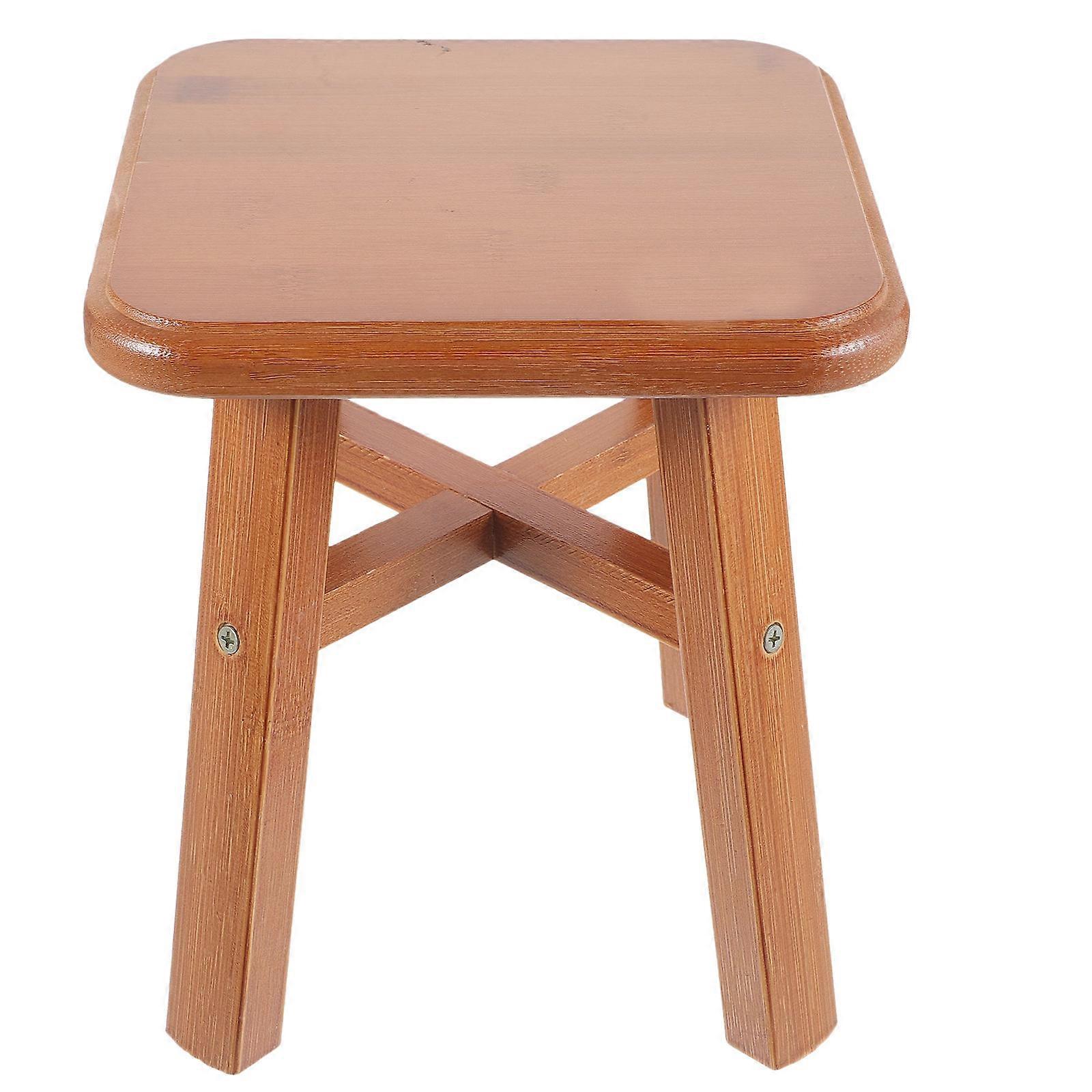 Wood Stool for Home Smooth Surface 2Pcs Small Indoor Stool