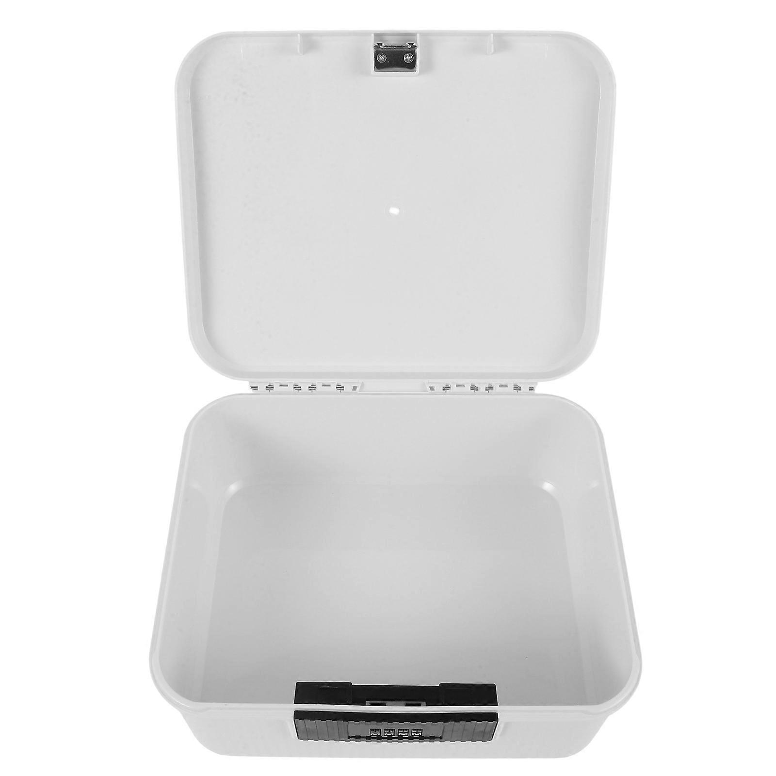 Document Lock Box Portable Travel Safe Box With Code For Home Use And Car Storage Ivory 1Pcs