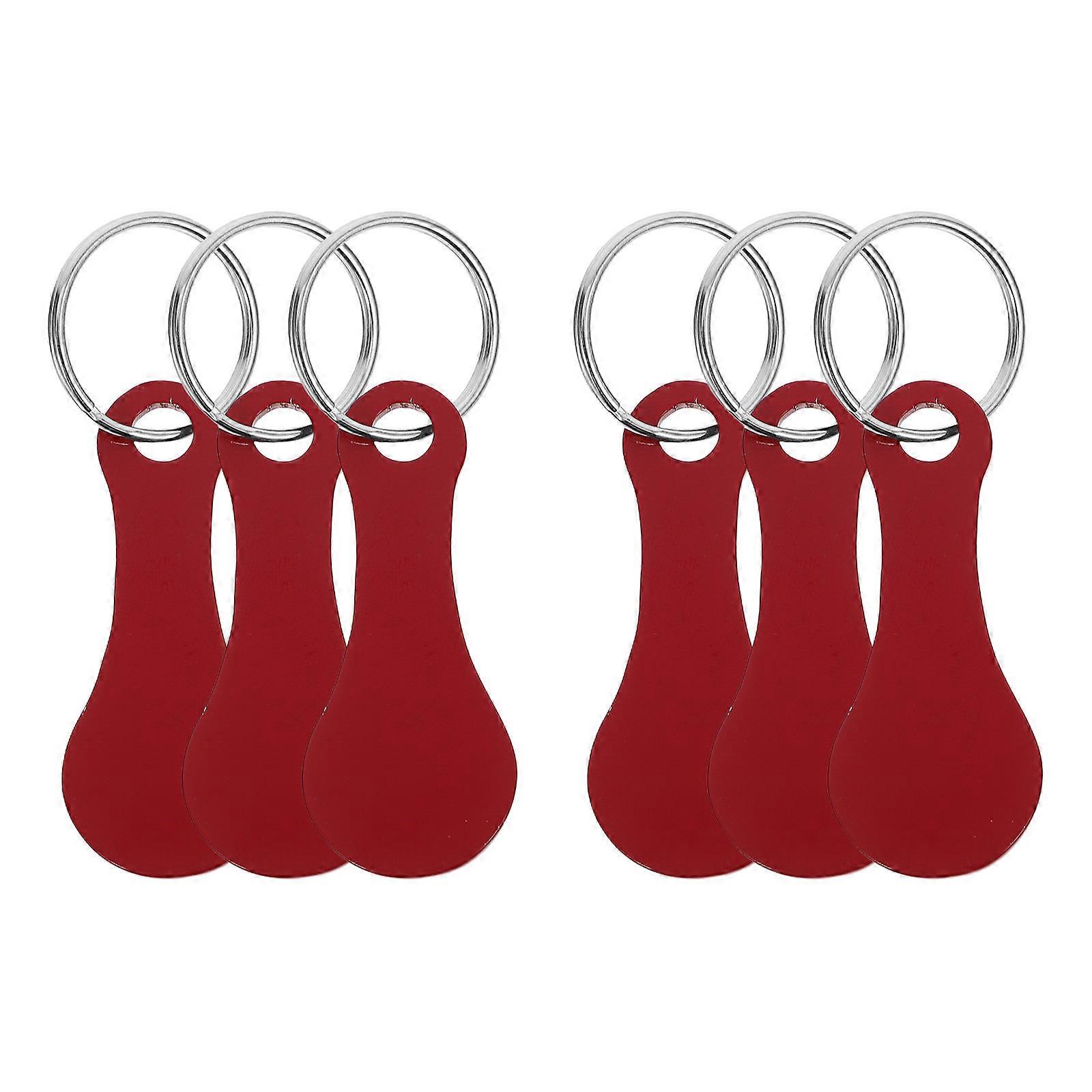 Shopping Trolley Token Key Ring for Operating Supermarket Cart 12Pcs