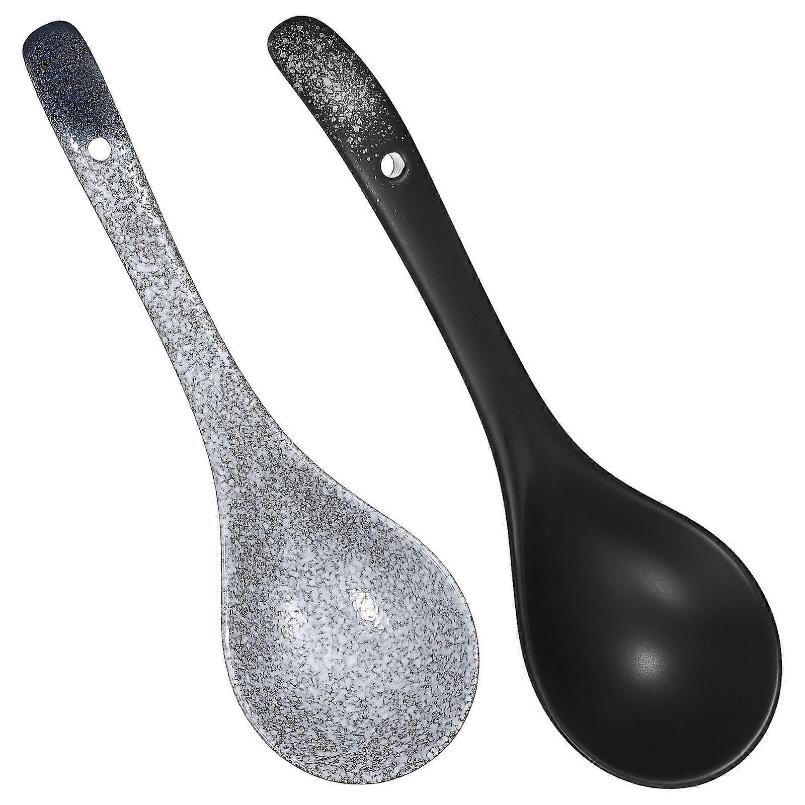 Ceramic Ladle Spoons 4 Pcs For Izakayas Cooking Assorted Color Long Handle Flatware Serving Rice