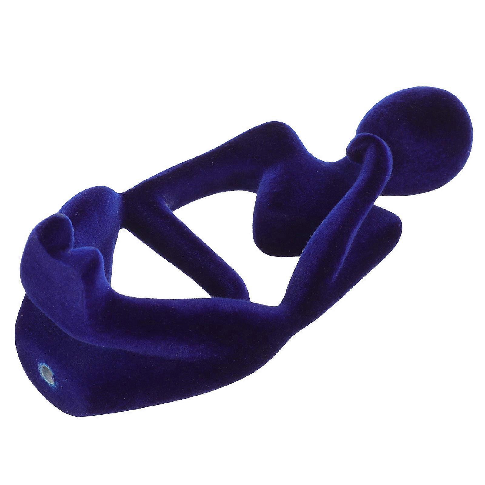 Blue Flocking Thinker Statue Abstract Sculpture for Shelf Decor 5Pcs