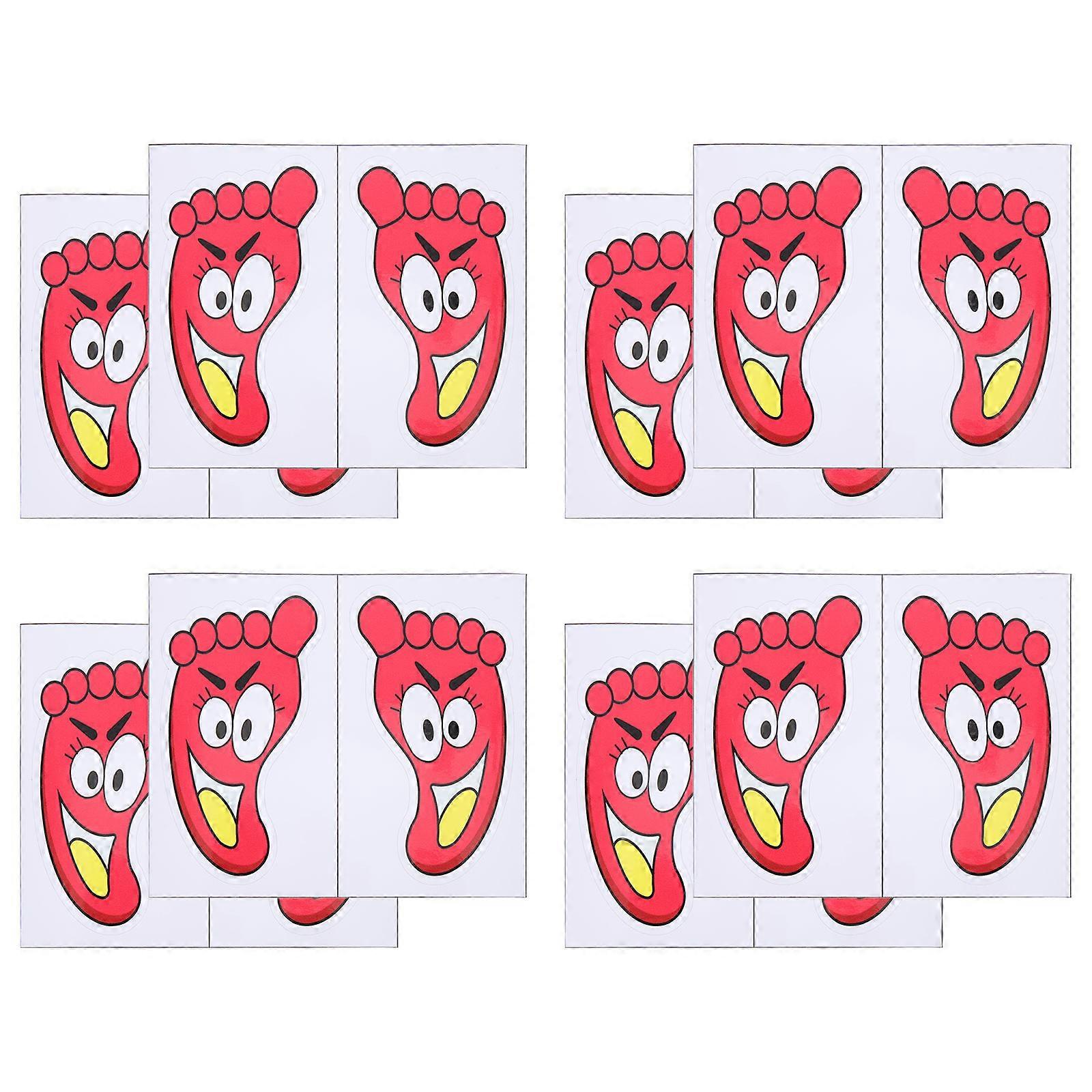 Waterproof Floor Footprint Stickers Red Color for Kids Use 50Pairs