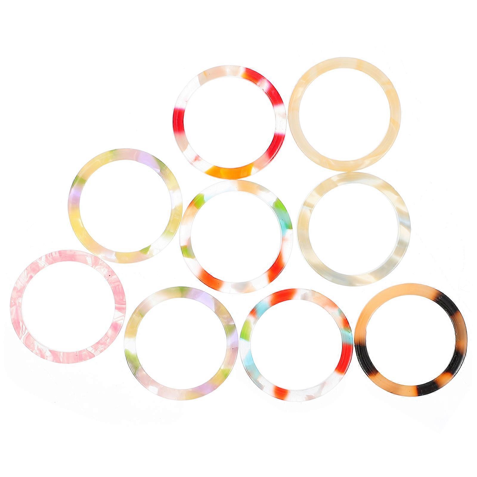 Retro Acetate Rings Simple Finger Rings for Decoration 9Pcs Lightweight Assorted Color