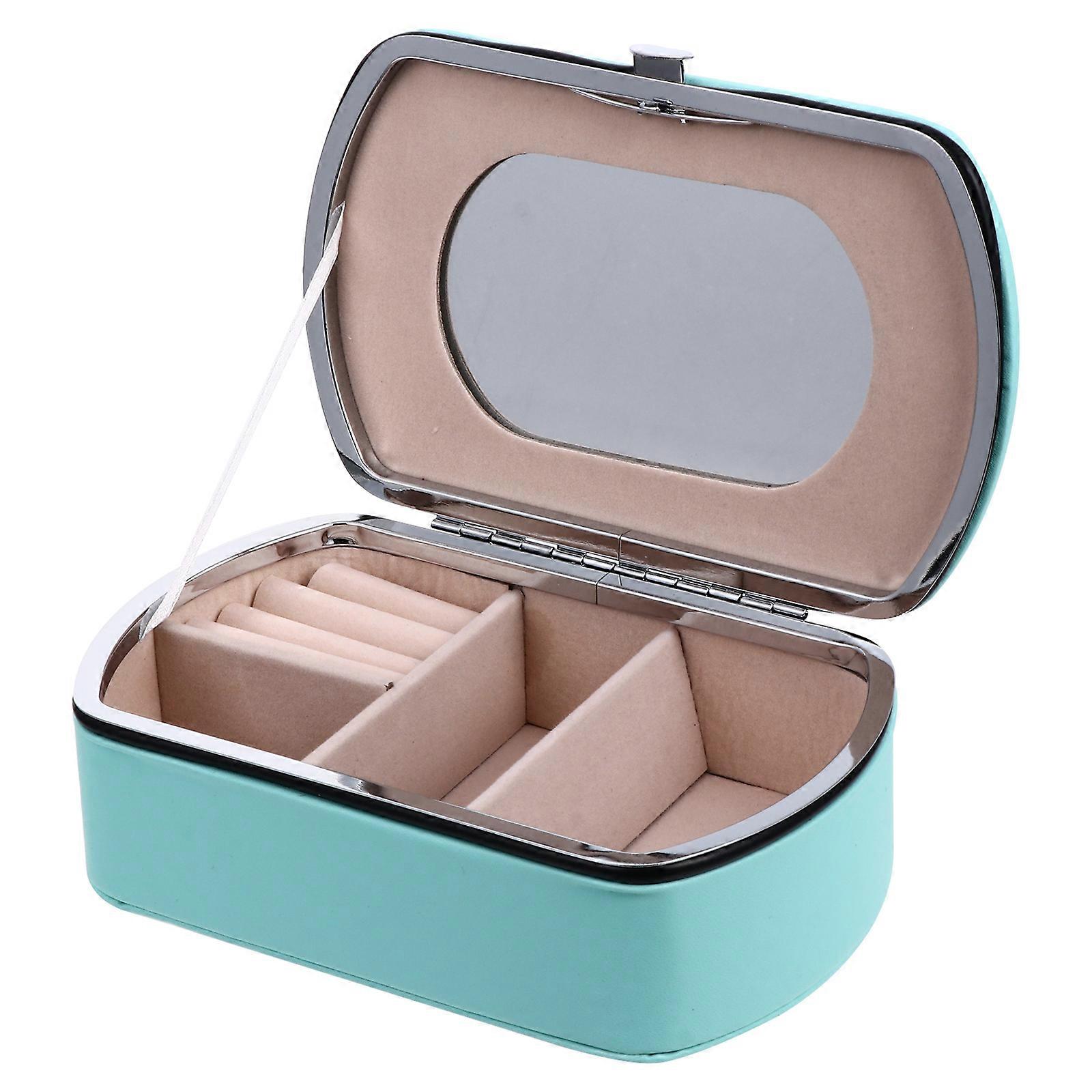 Smooth Storage Case PU Jewelry Case for Storage 2Pcs Convenient Blue