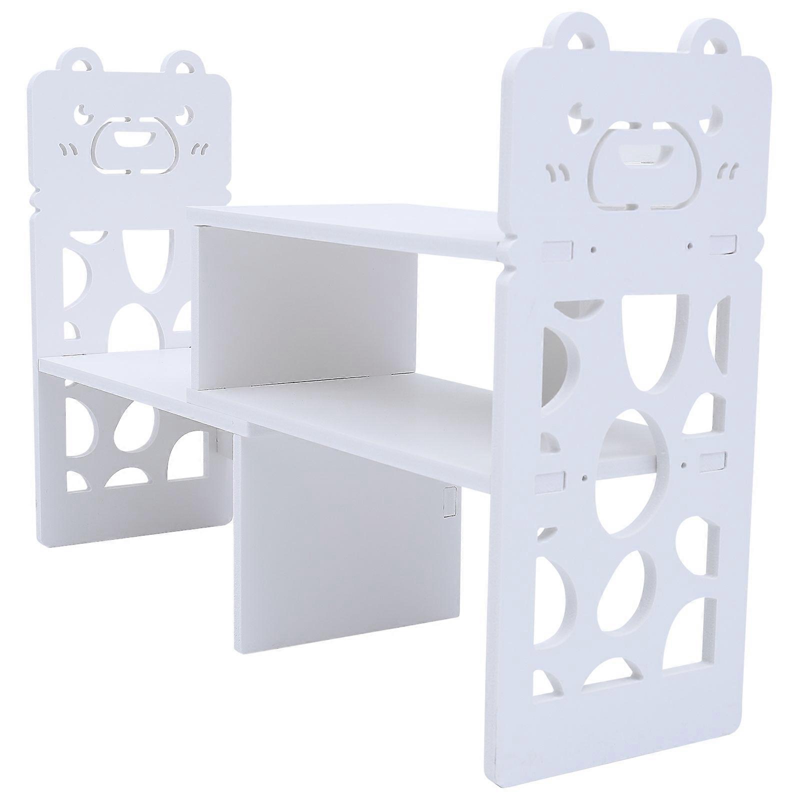 Desk Bookshelf Bear Shape File Organizer PVC Material Office Space Desktop Bookcase 1Pack