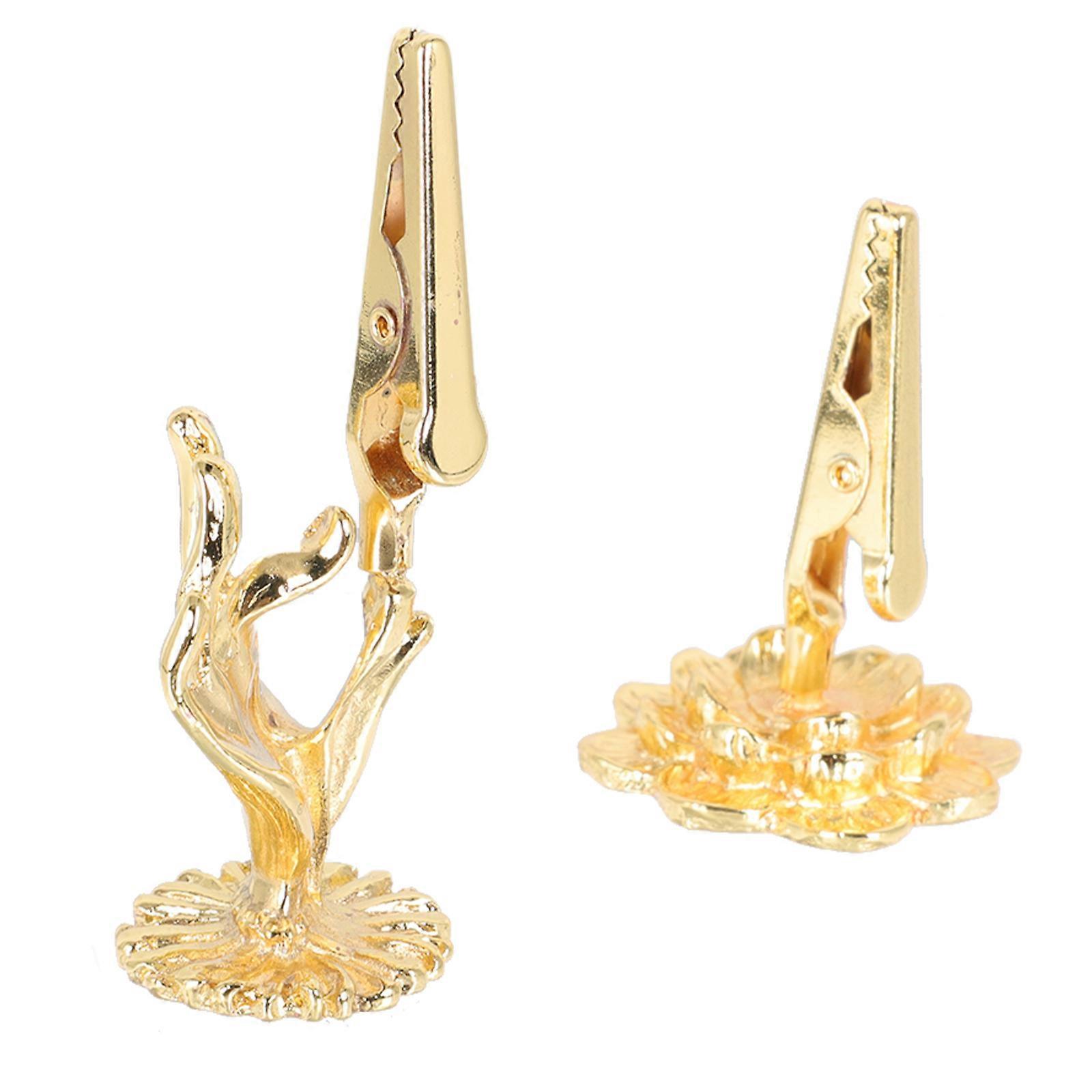 Buddha-Hand Shape Incense Clip with Base for Incense Holding 2Pcs