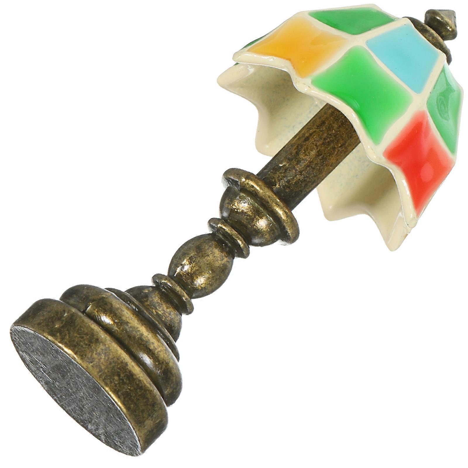 Mini Table Lamp Alloy Desk Light for Decor 5Pcs Retro Miniature Statue