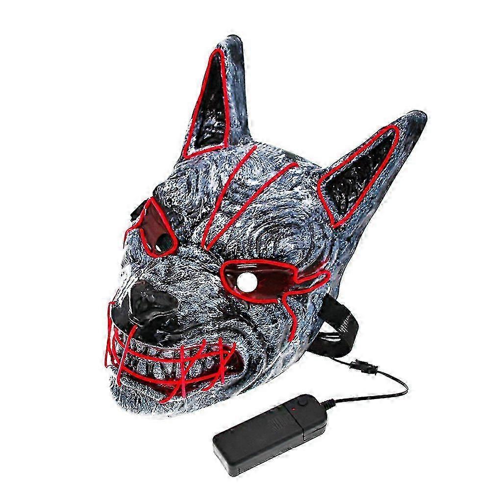 Led Dog Mask Led Wolf Mask Halloween Scary Cosplay Realistic Masks For Halloween prop - FKB